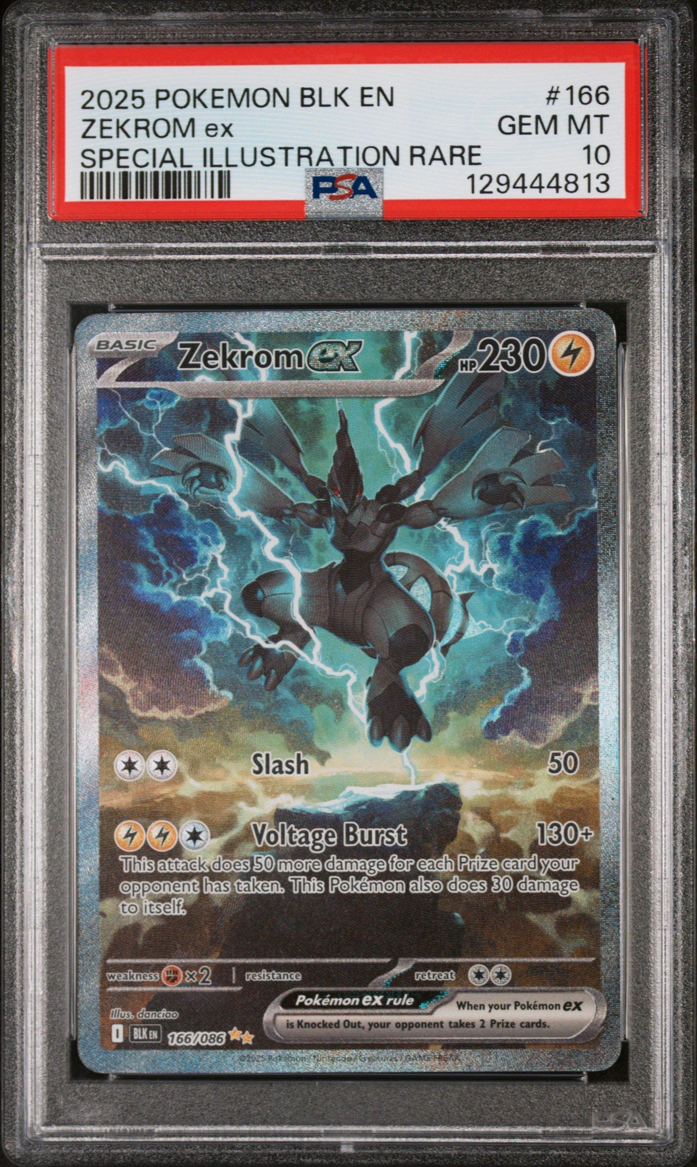 2025 Pokemon Blk En-black Bolt 166 Zekrom Ex Special Illustration