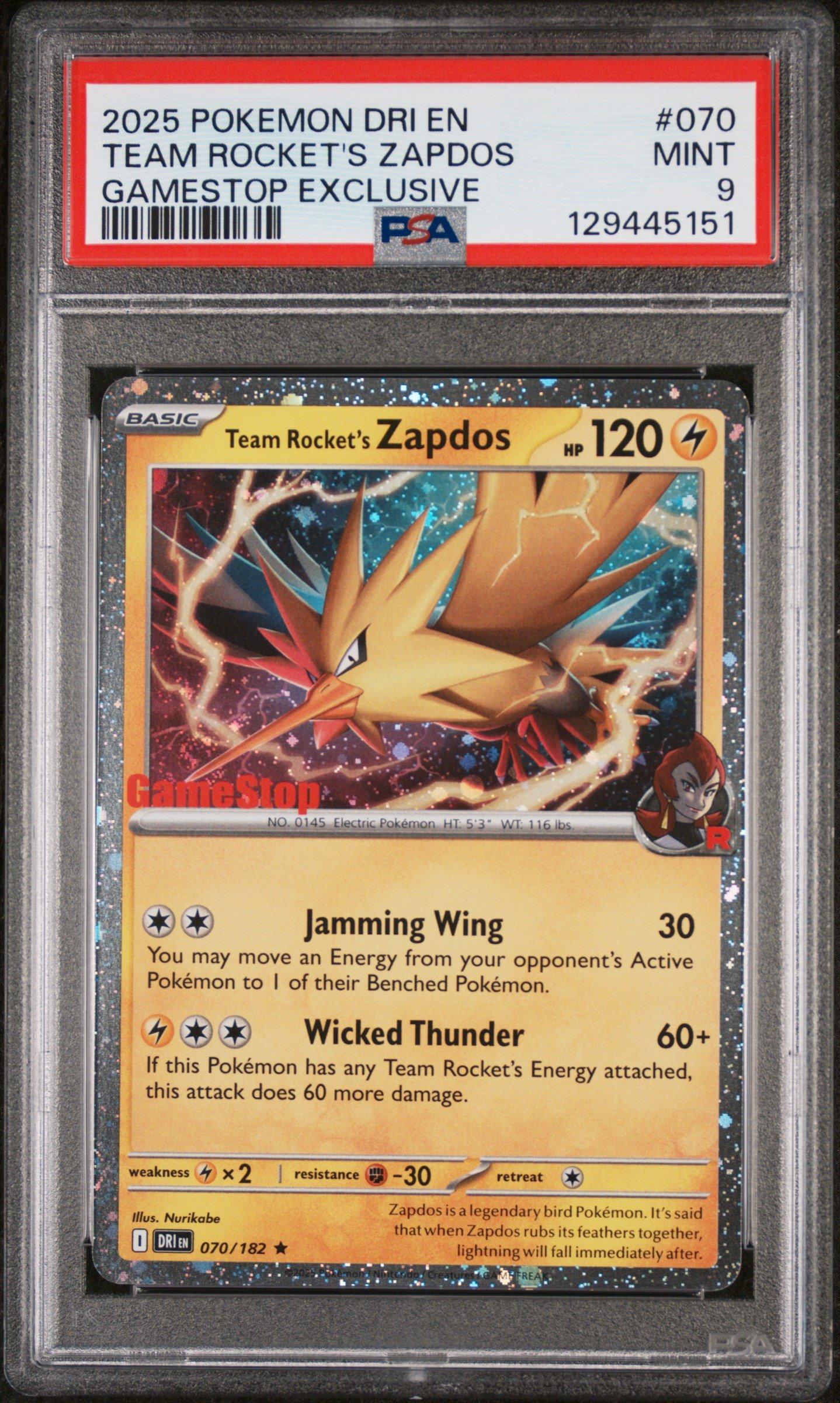 2025 Pokemon Dri En-destined Rivals 070 Team Rocket's Zapdos