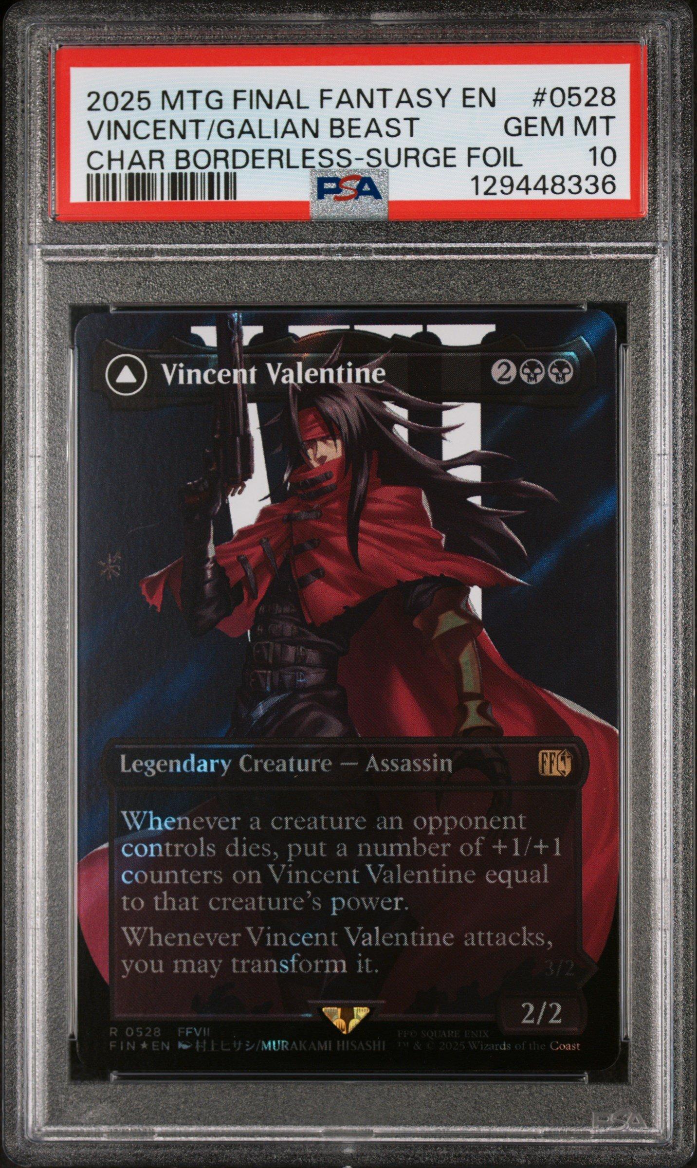 final fantasy vincent valentine mtg Magic The Gathering - Universes Beyond - lifelink When Galian Beast dies Vincent Valentine // Galian Beast