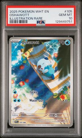 2025 Pokemon Wht En-white Flare 105 Oshawott Illustration Rare PSA