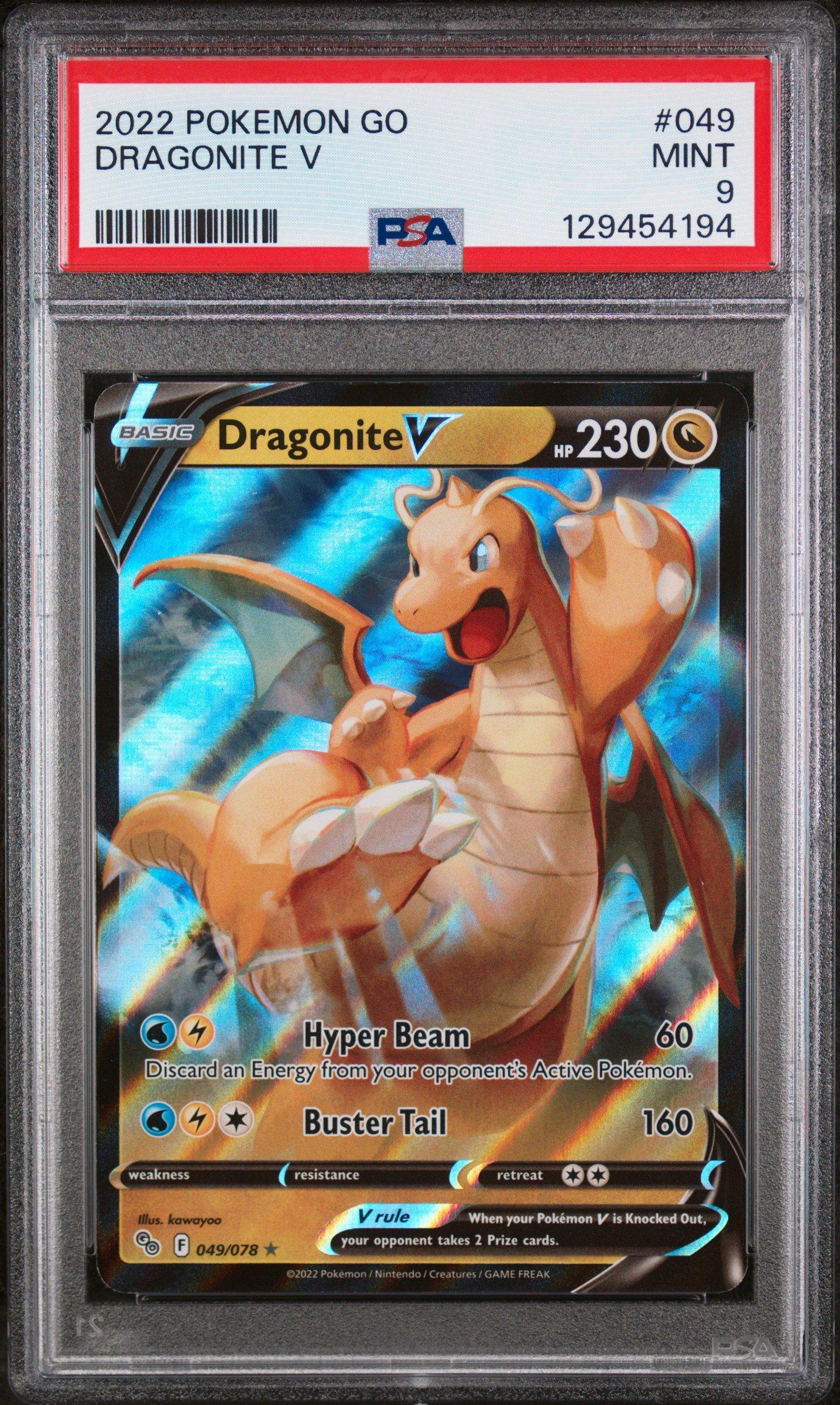 2022 Pokemon Go 049 Dragonite V PSA 9 Graded Card | GameStop