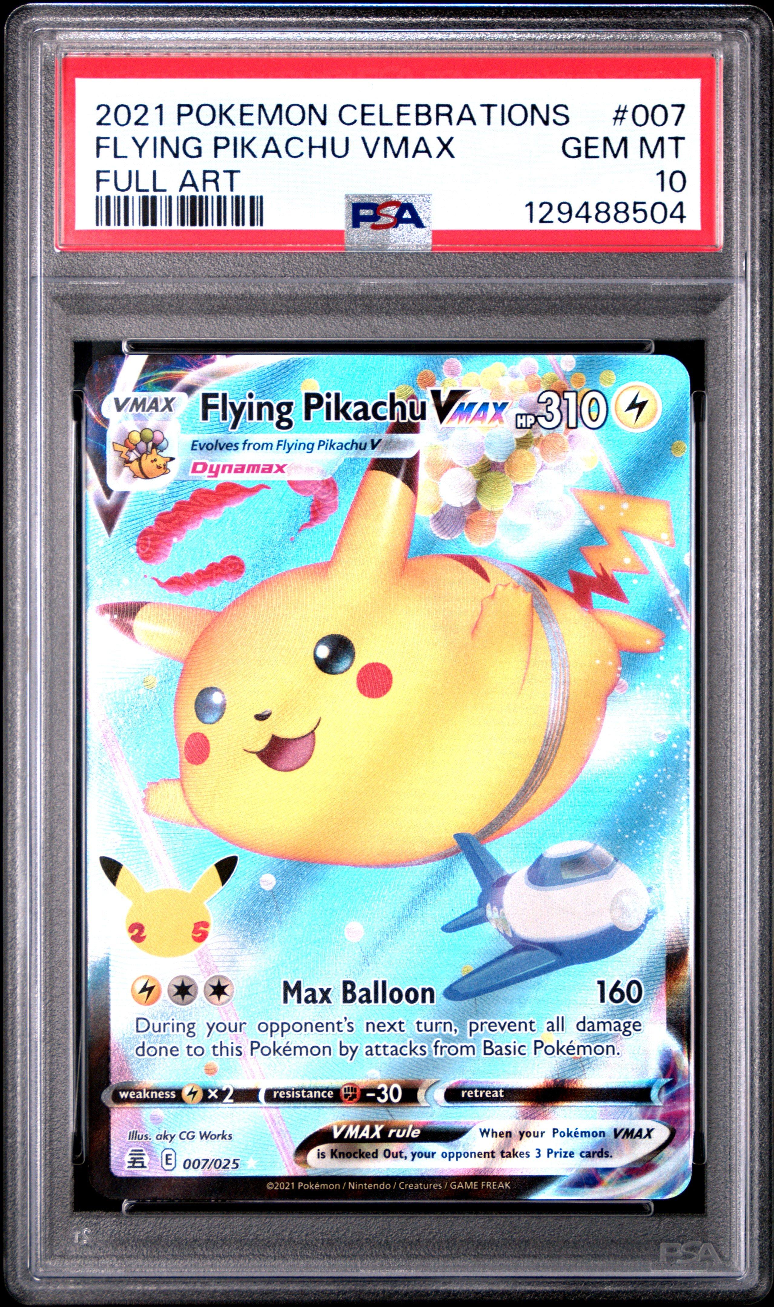 2021 Pokemon Celebrations 007 Full Art/flying Pikachu VMAX PSA 10