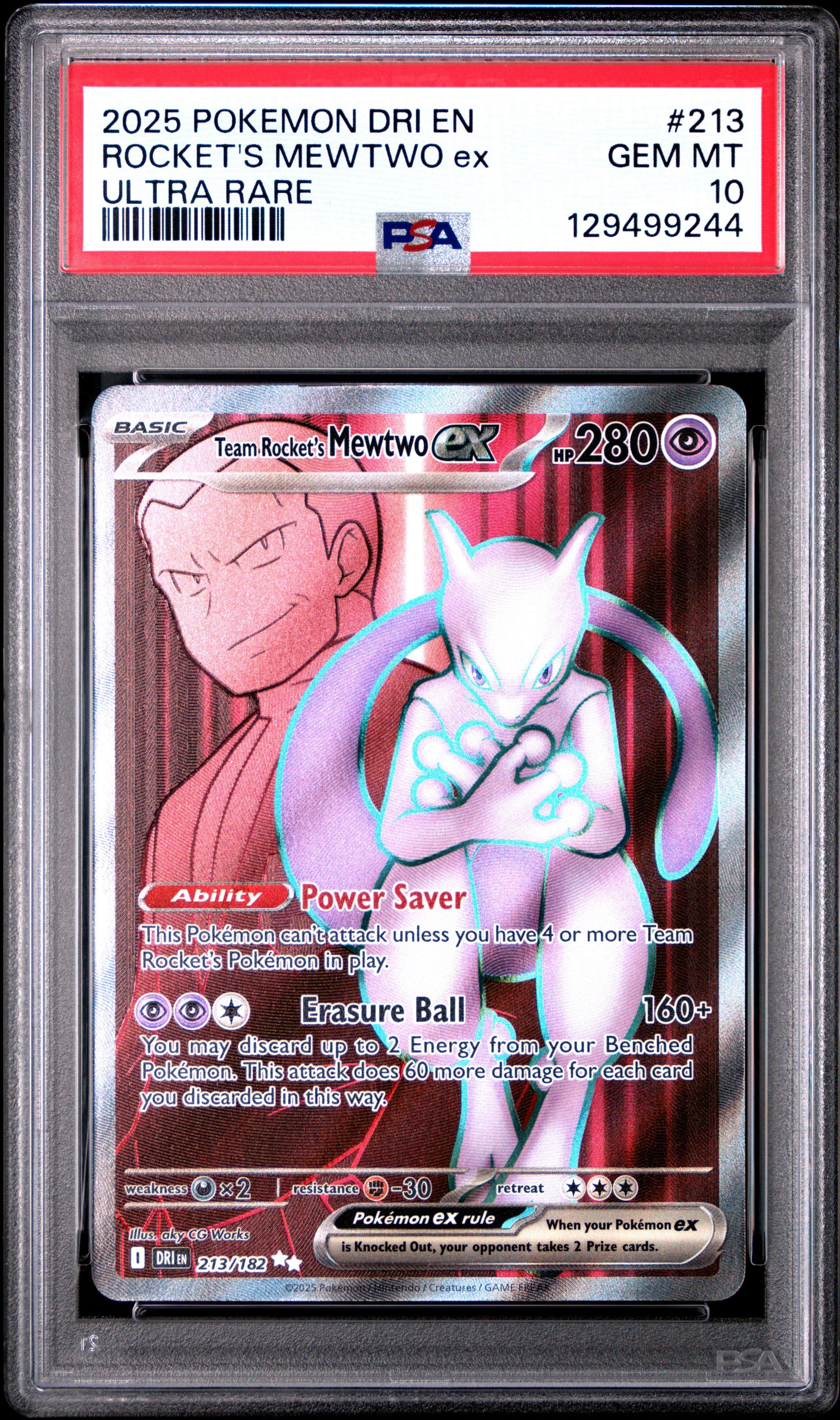 2025 Pokemon Dri En-destined Rivals 213 Team Rocket's Mewtwo Ex