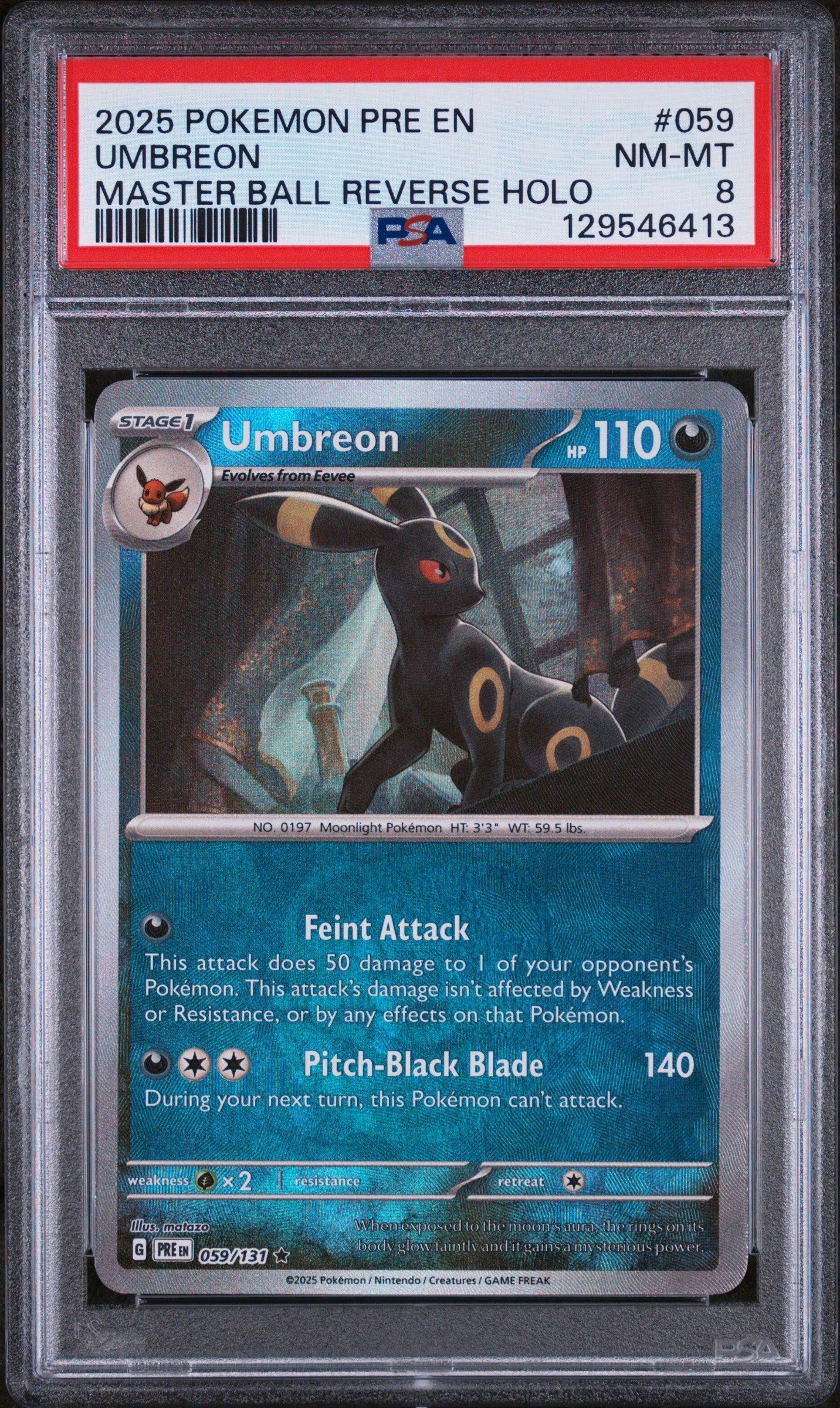 2025 Pokemon Pre En-prismatic Evolutions 059 Umbreon Master Ball
