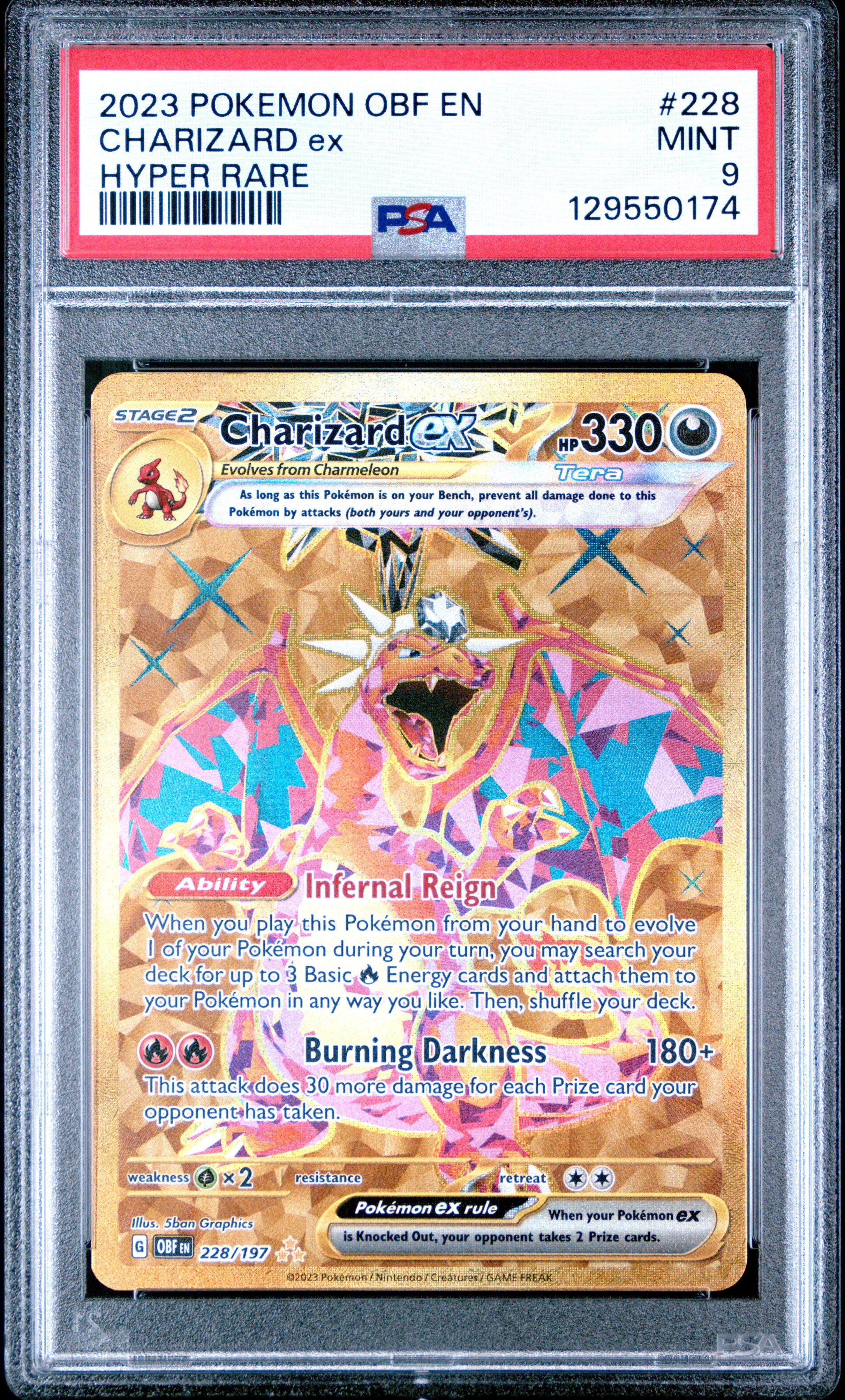 ポケモンカードpsa8-9 2023 Pokemon Obf En-obsidian Flames 228 Charizard Ex Hyper Rare