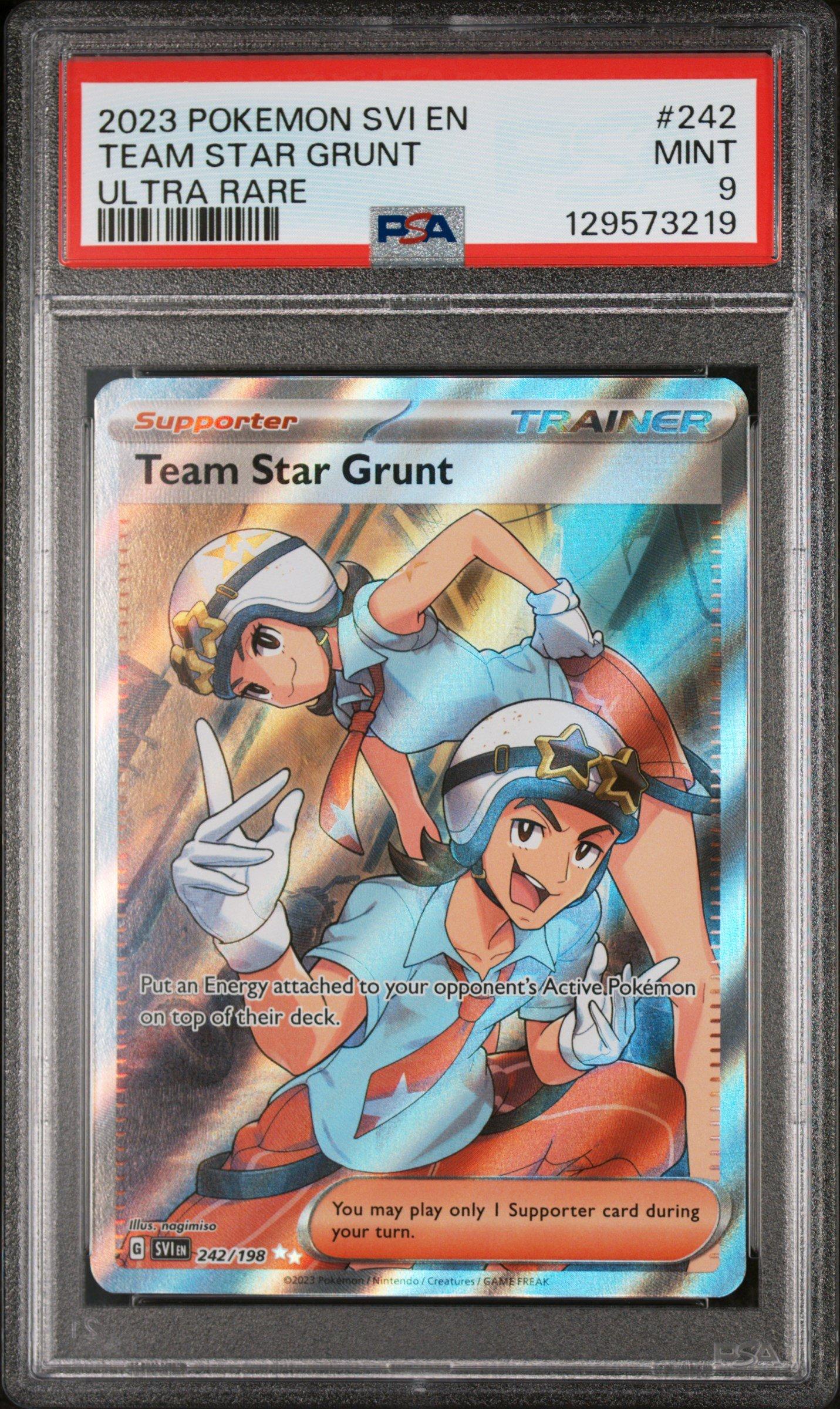 team star grunt pokemon card value 2023 Pokemon Svi En-scarlet & Violet 242 Team Star Grunt Ultra Rare PSA 9  Graded Card