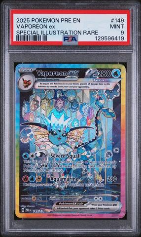 2025 Pokemon Pre En-prismatic Evolutions 023 Vaporeon Ex PSA 10