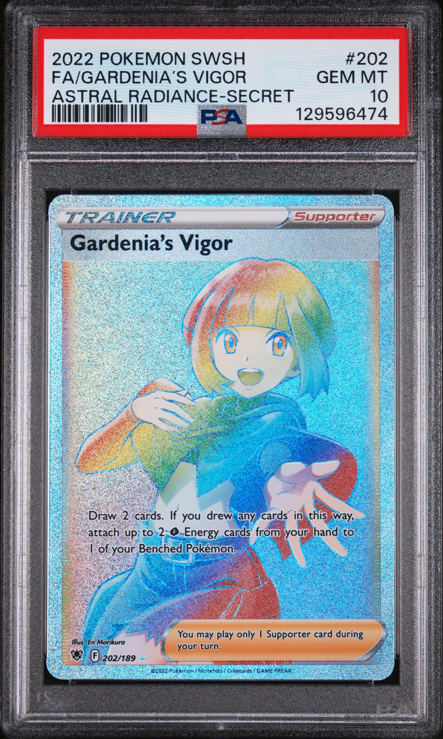 2022 Pokemon Sword & Shield Astral Radiance 202 Full Art/gardenia's Vigor Secret PSA 10