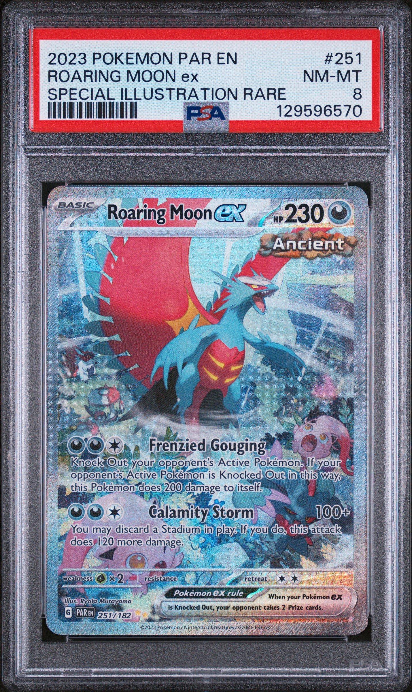 2023 Pokemon Par En-paradox Rift 251 Roaring Moon Ex Special Illustration  Rare PSA 8 Graded Card | GameStop