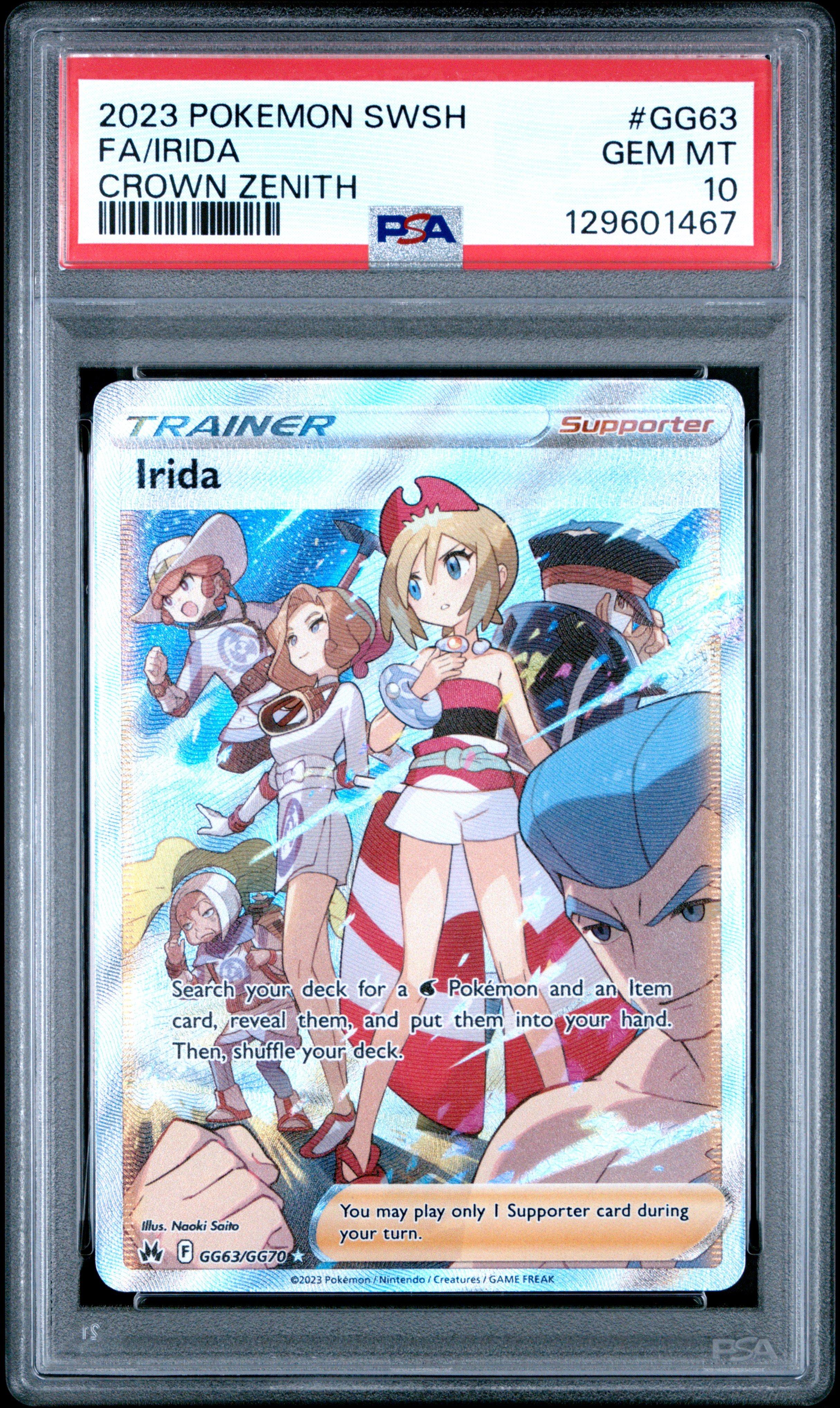 2023 Pokemon Sword And Shield Crown Zenith Gg63 Full Art/irida PSA 10