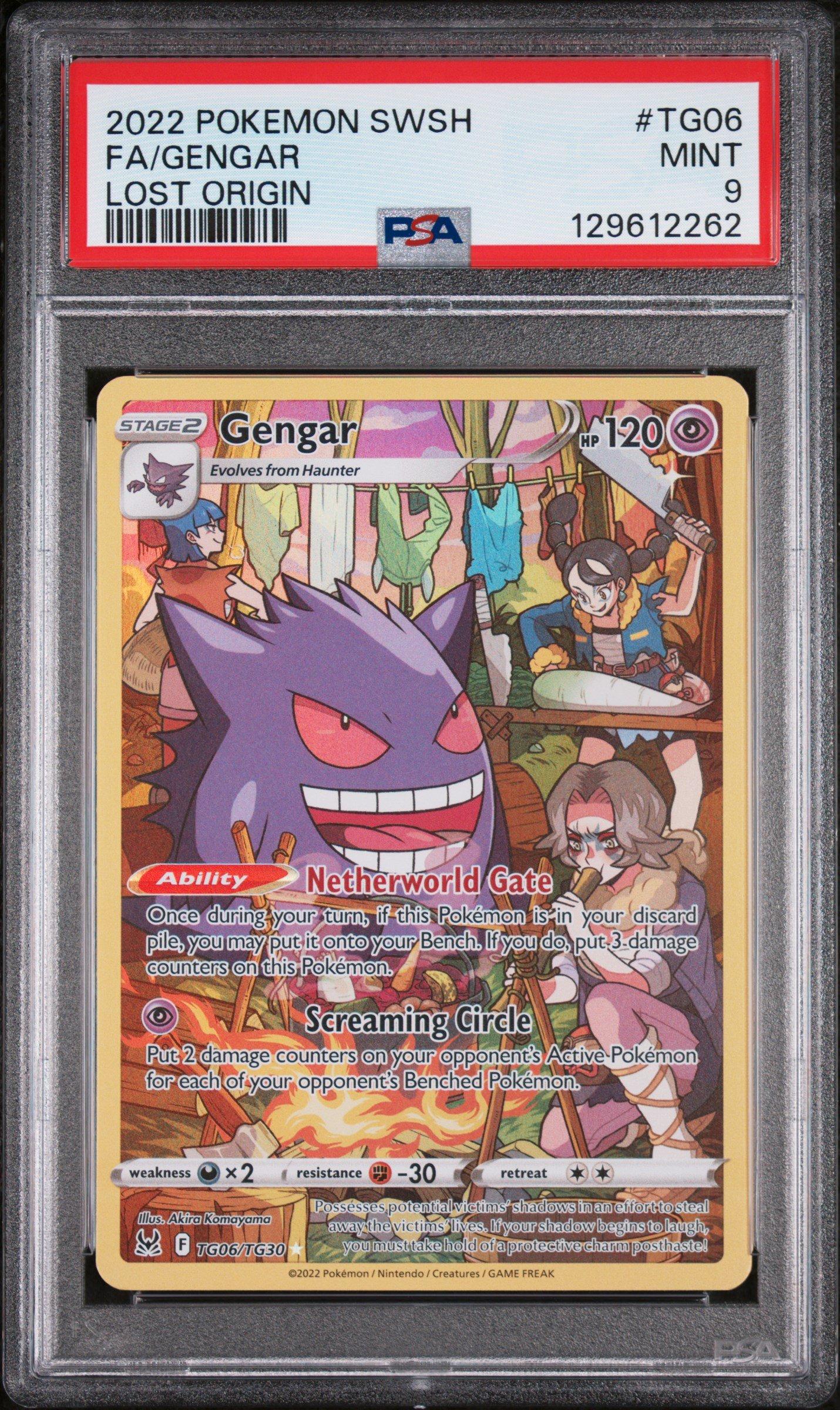 2022 Pokemon Sword & Shield Lost Origin Tg06 Full Art/gengar PSA 9