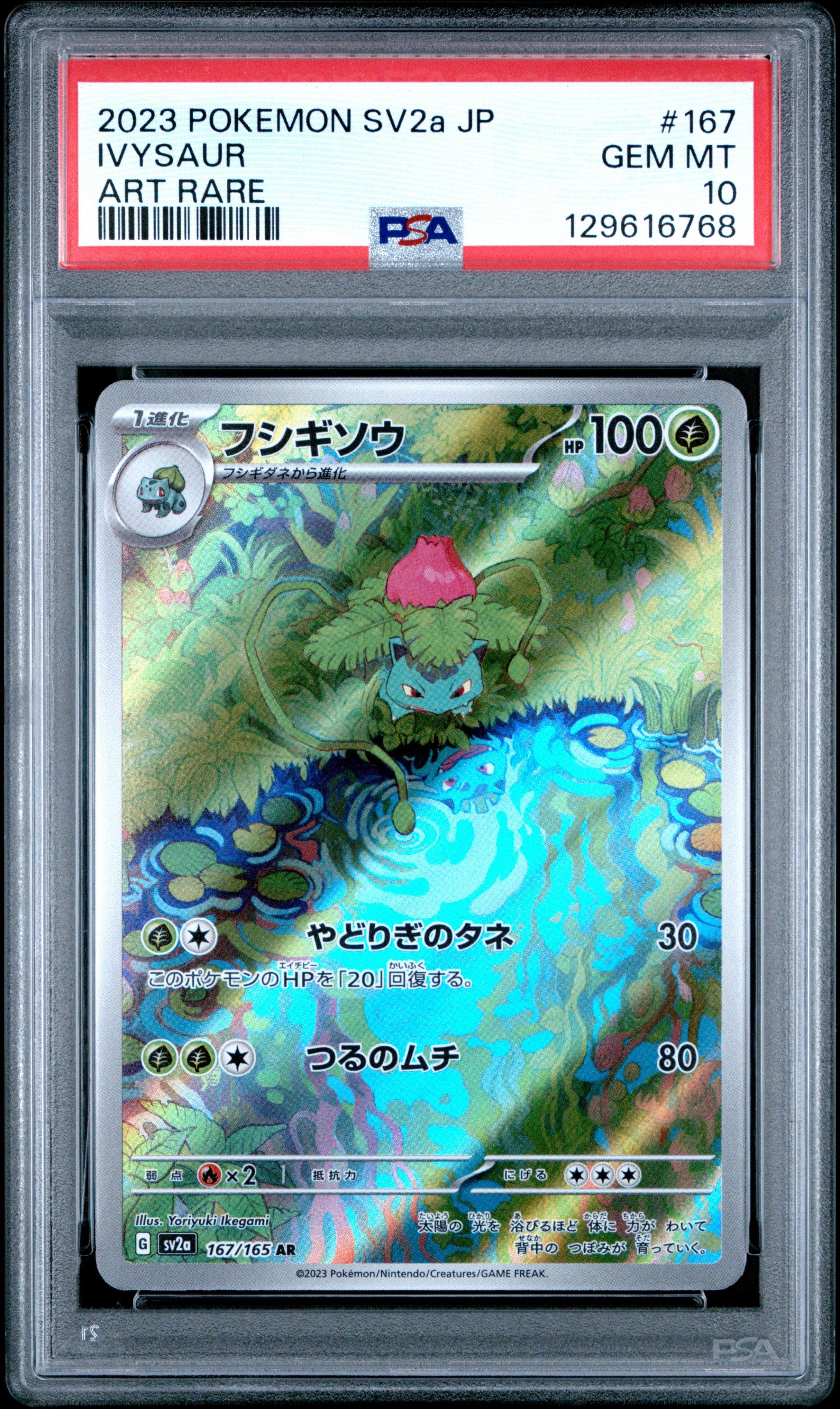 2023 Pokemon Japanese Sv2a-pokemon 151 167 Ivysaur Art Rare PSA 10