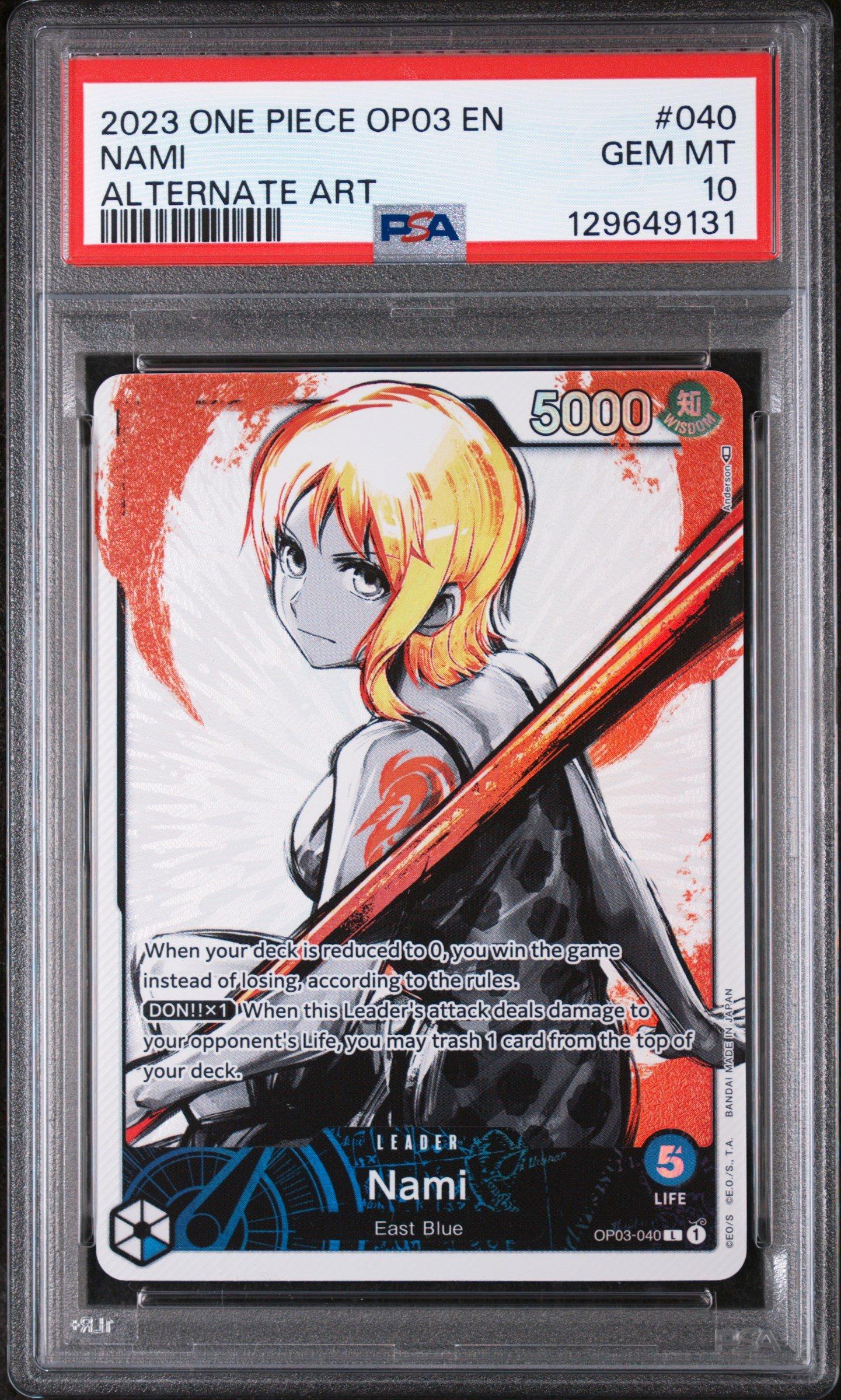 2023 One Piece Op03-pillars Of Strength 040 Nami Alternate Art PSA 10