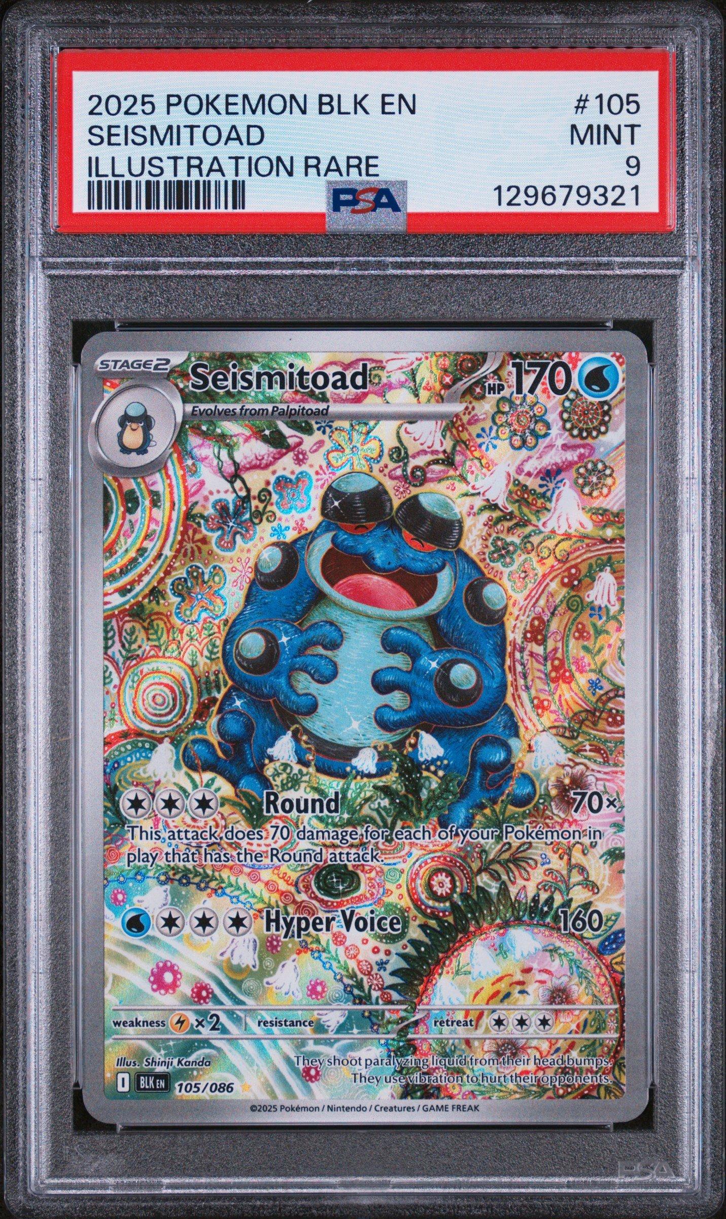 2025 Pokemon Blk En-black Bolt 105 Seismitoad Illustration Rare
