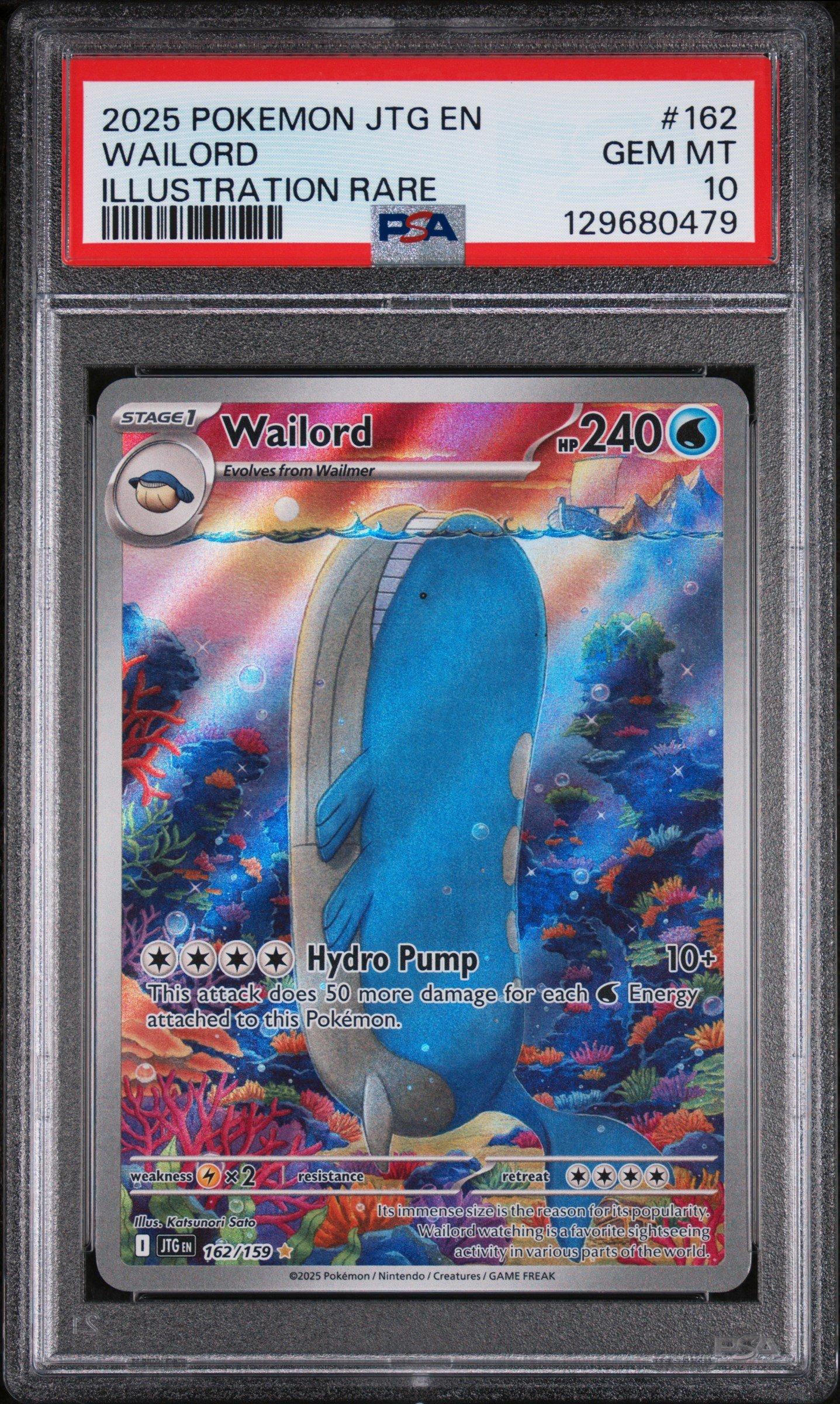 2025 Pokemon Jtg En-journey Together 162 Wailord Illustration Rare