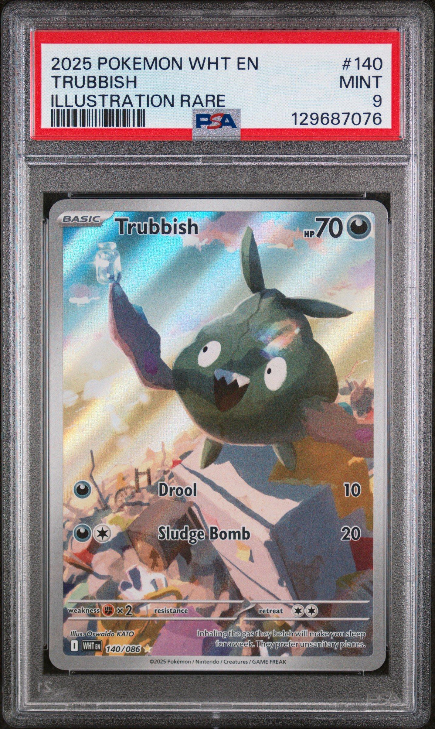 2025 Pokemon Wht En-white Flare 140 Trubbish Illustration Rare PSA