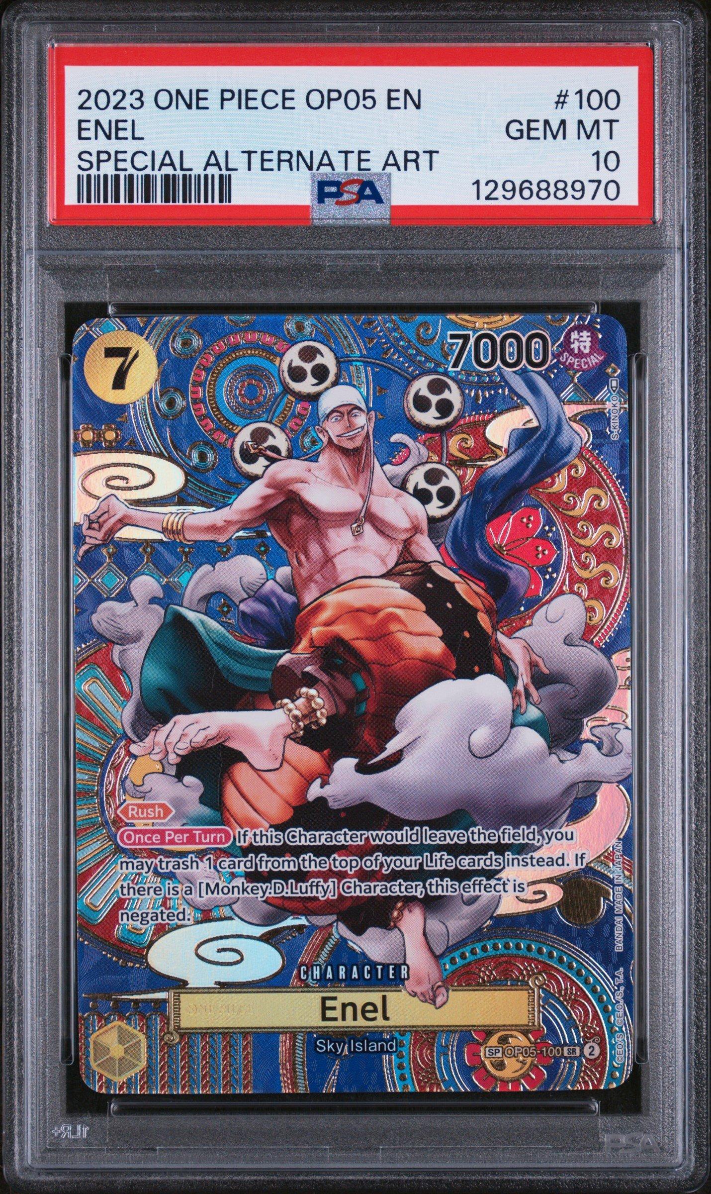 PSA10 2023 ONE PIECE JPN エネル オルタネートアート 2023 One Piece Op05-awakening Of The New Era 100 Enel Special