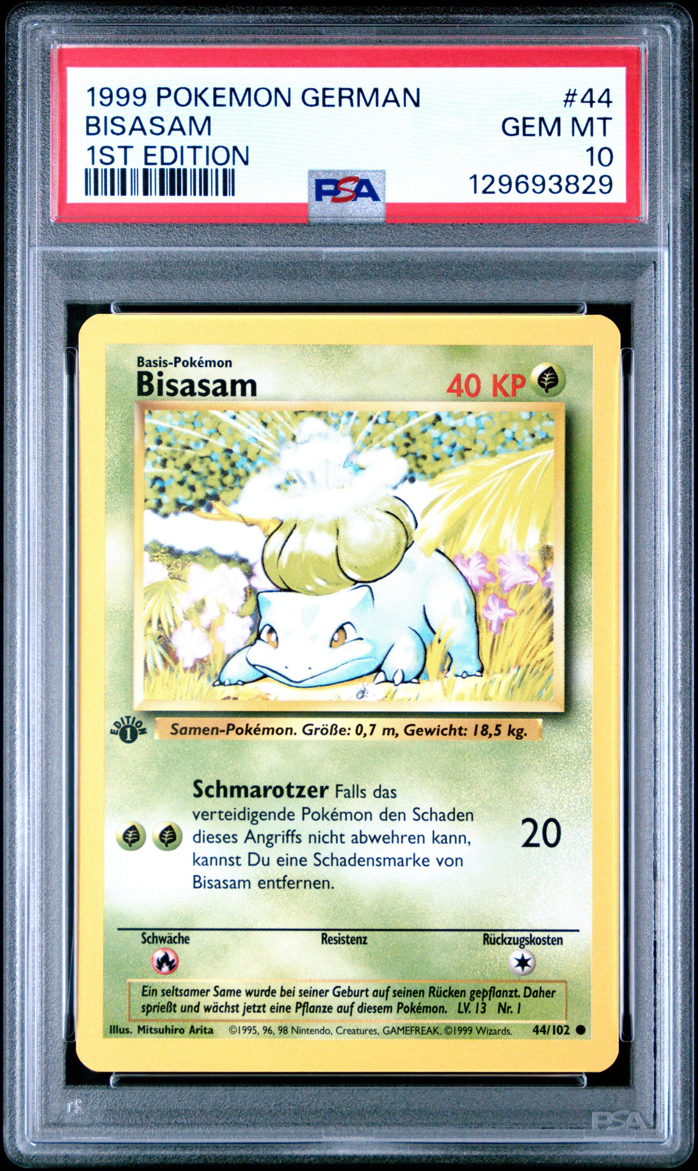 1999 Pokemon German 44 Bisasam 1st Edition PSA 10 | GameStop