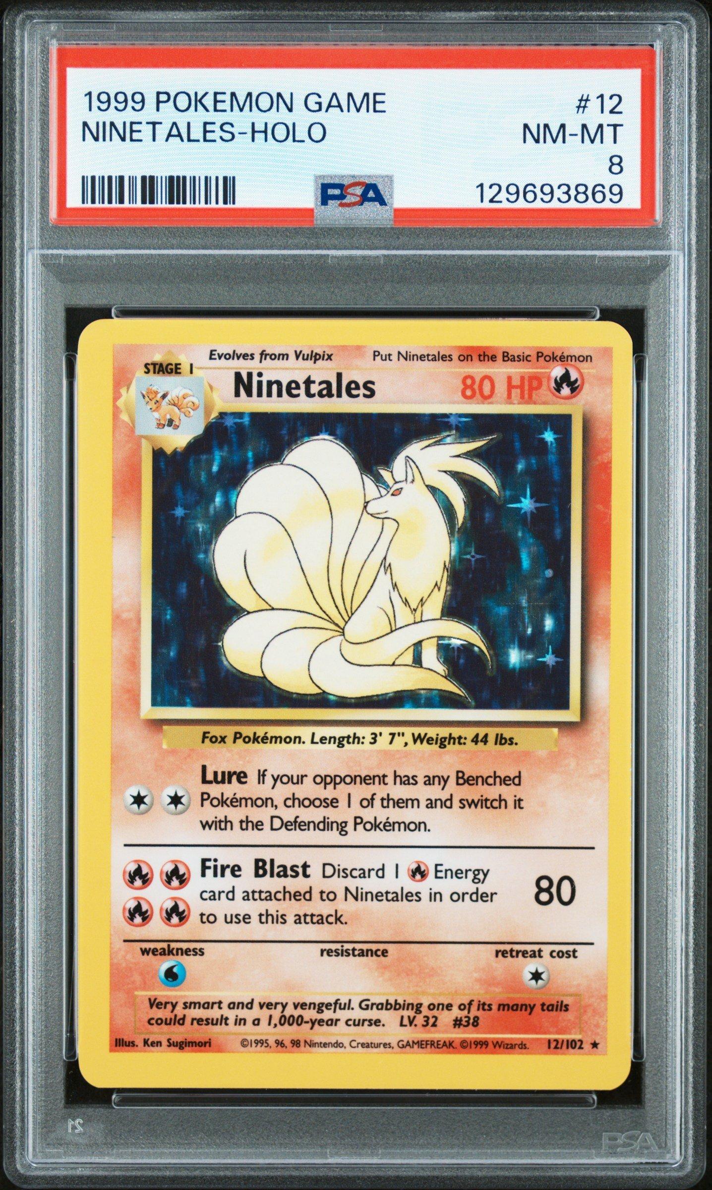 1999 Pokemon Game 12 Ninetales-holo PSA