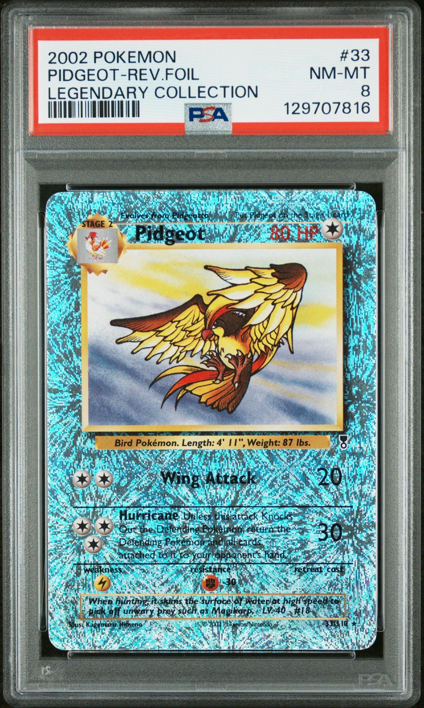 2002 Pokemon Legendary Collection 33 Pidgeot-reverse Foil PSA 8 Graded Card  | GameStop