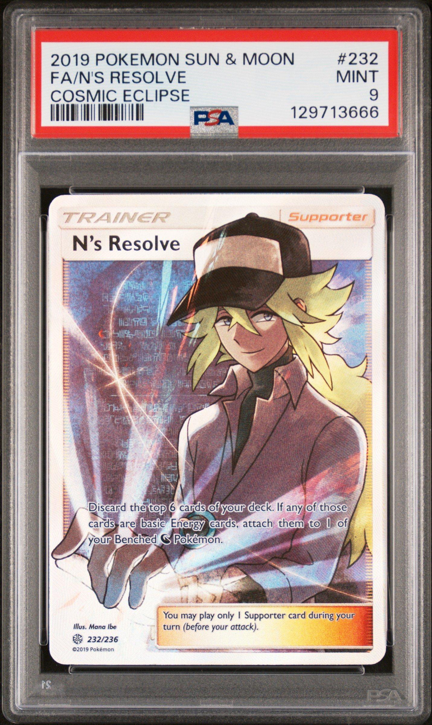 2019 Pokemon Sun & Moon Cosmic Eclipse 232 Full Art/n's Resolve
