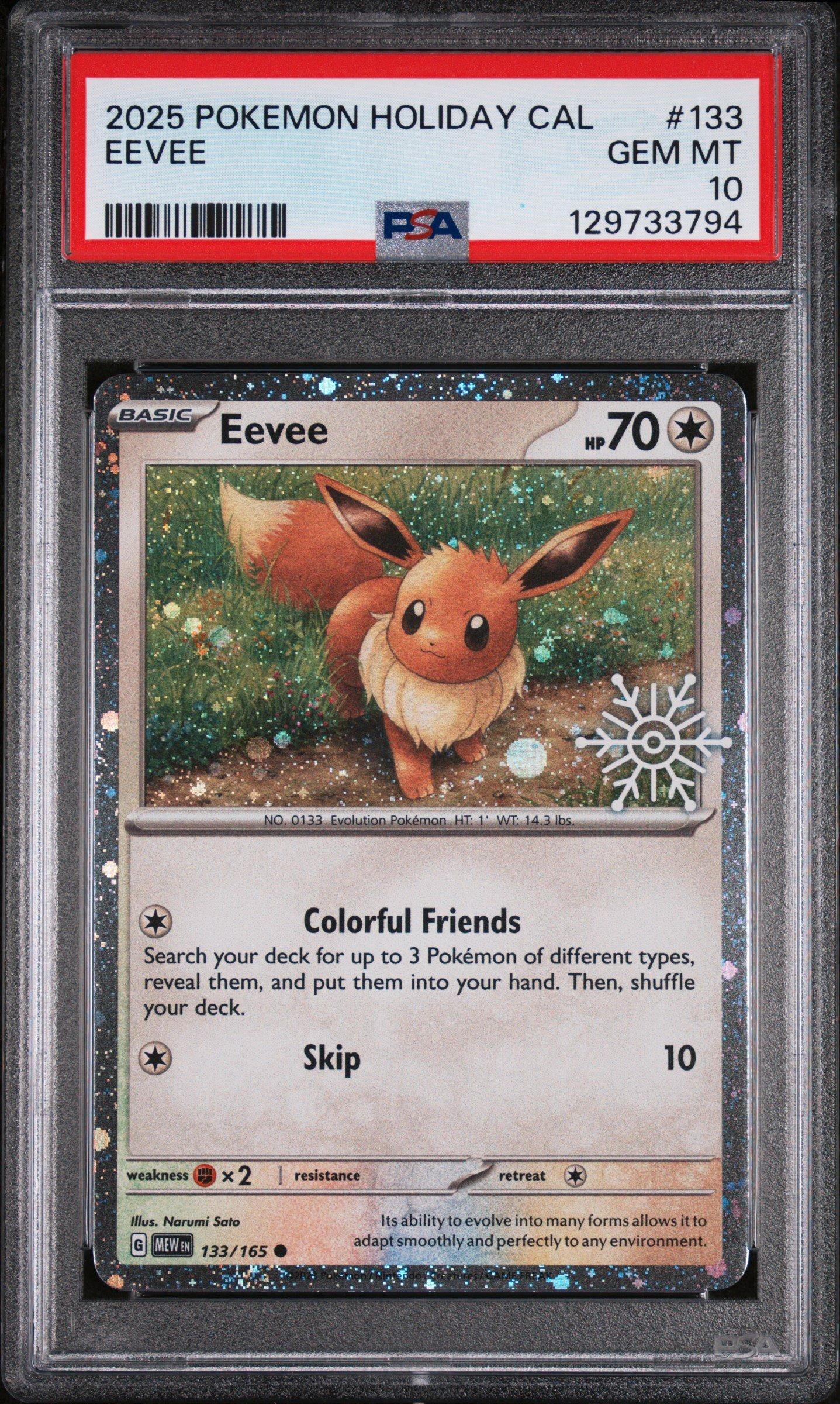 2025 ポケモンカード Eevee PSA 10 2025 Pokemon Holiday Calendar 133 Eevee PSA 10 | GameStop