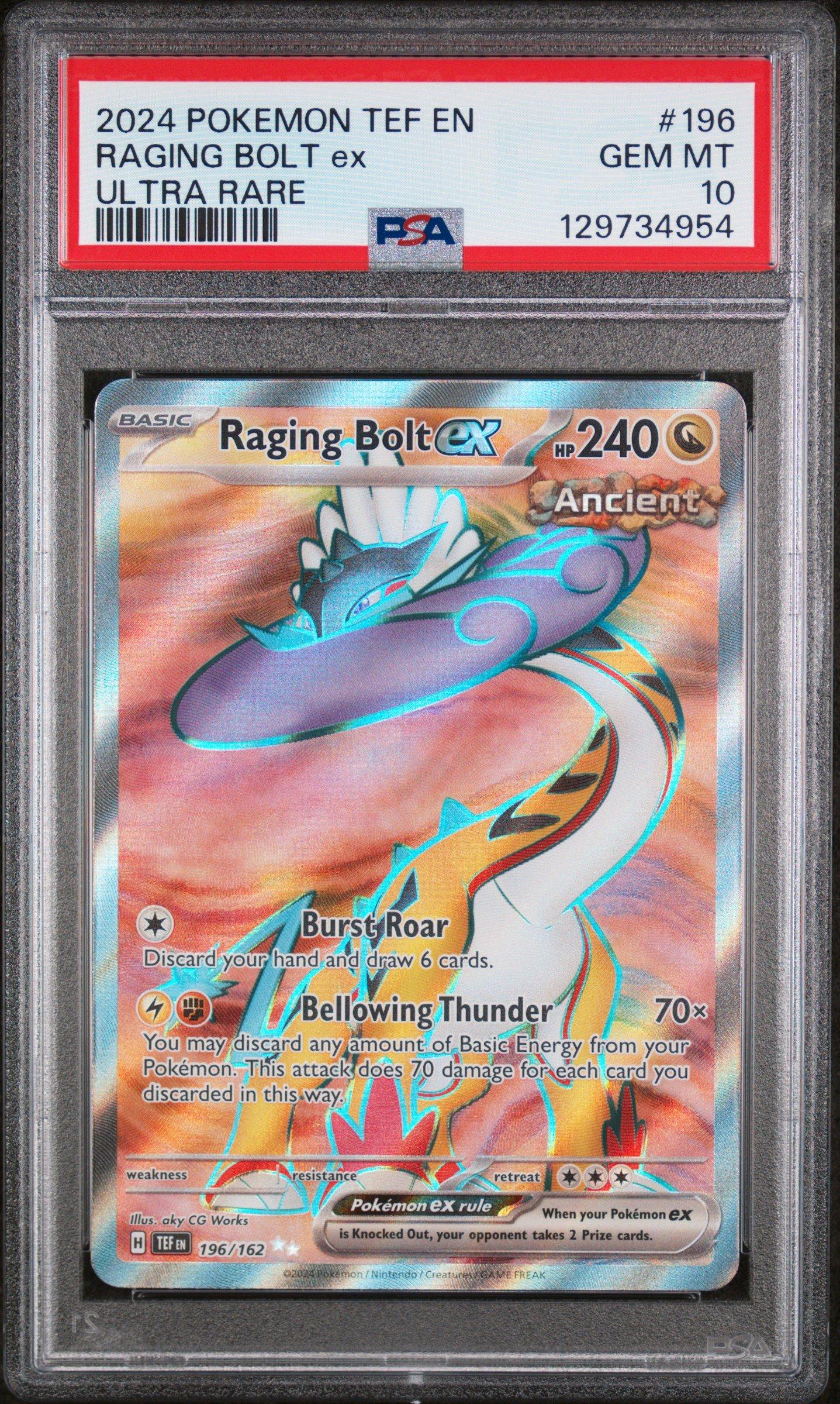 2024 Pokemon Tef En-temporal Forces 196 Raging Bolt Ex Ultra Rare