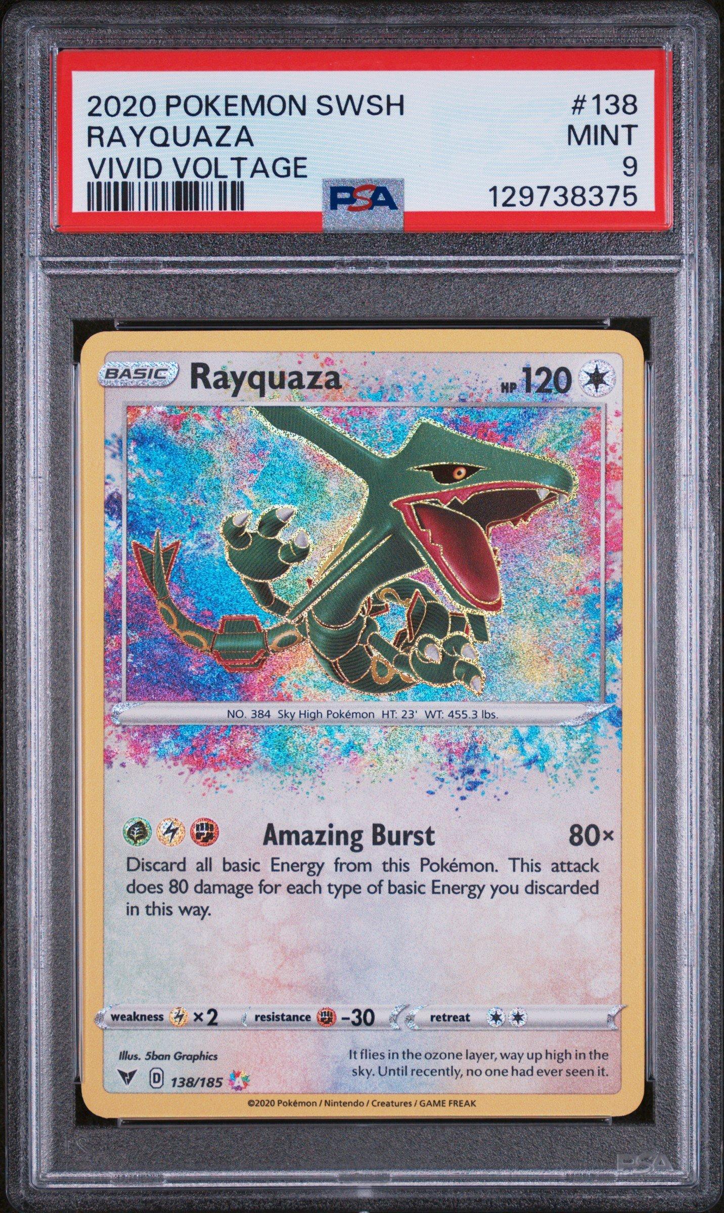 2020 Pokemon Sword & Shield Vivid Voltage 138 Rayquaza PSA 9