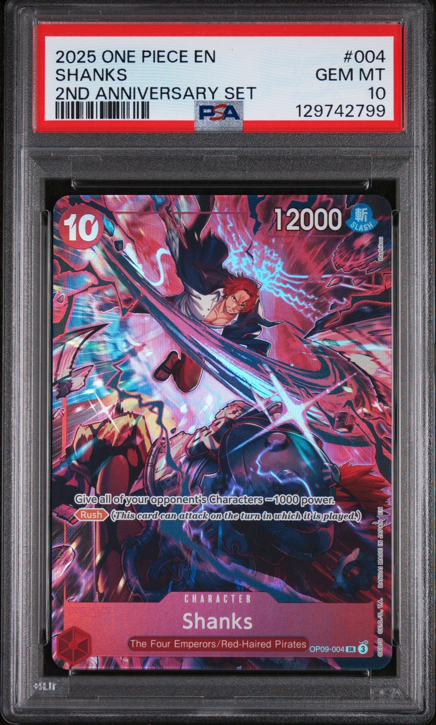 2025 One Piece English Version 2nd Anniversary Set 004 Shanks PSA