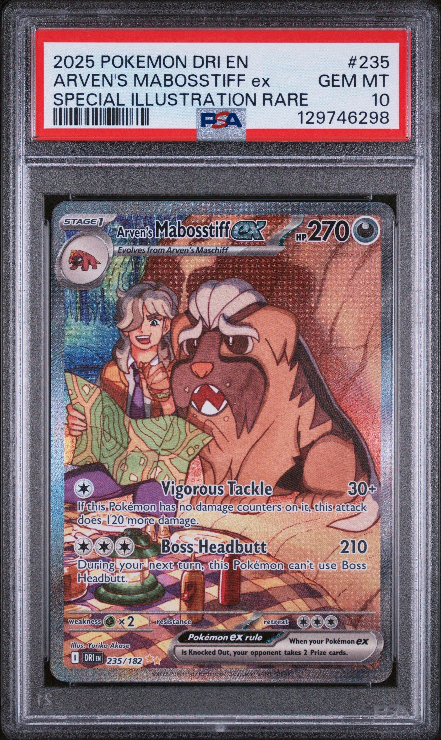 2025 Pokemon Dri En-destined Rivals 235 Arven's Mabosstiff Ex
