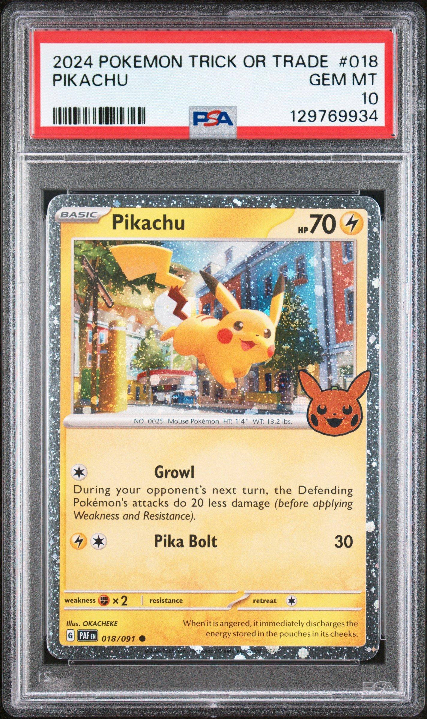 2024 Pokemon Trick Or Trade 018 Pikachu PSA 10 Graded Card | GameStop