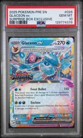 2025 Pokemon Pre En-prismatic Evolutions 026 Glaceon Ex Surprise