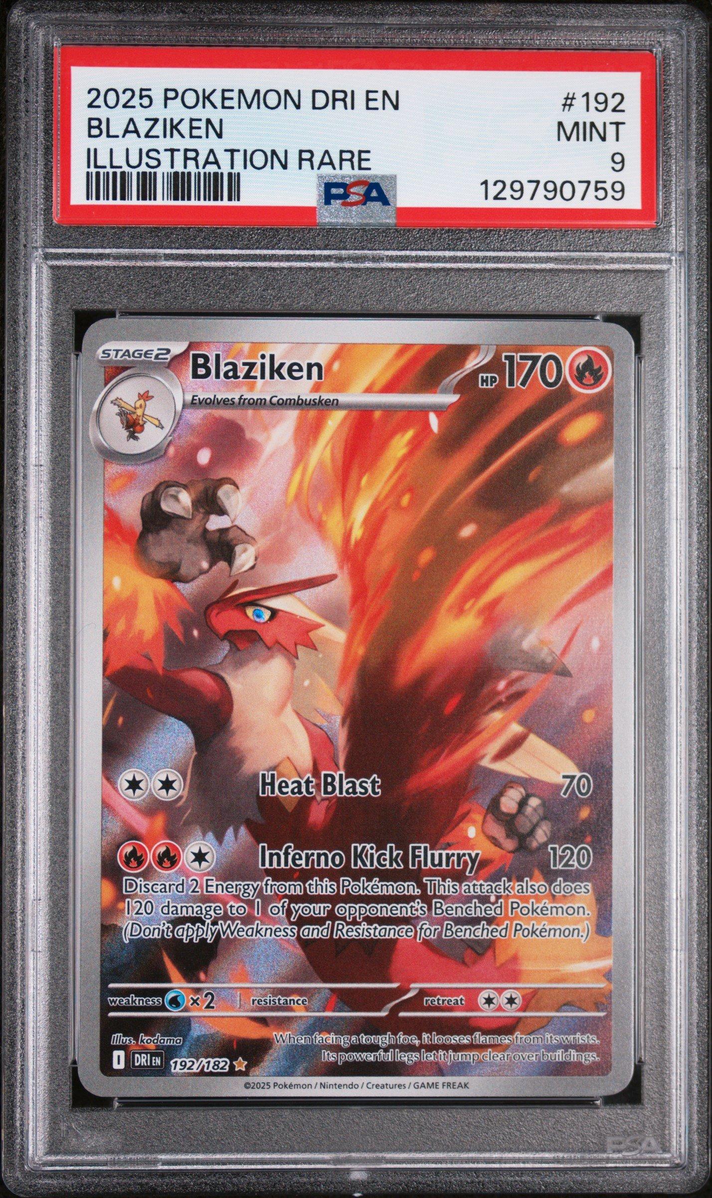 2025 Pokemon Dri En-destined Rivals 192 Blaziken Illustration Rare