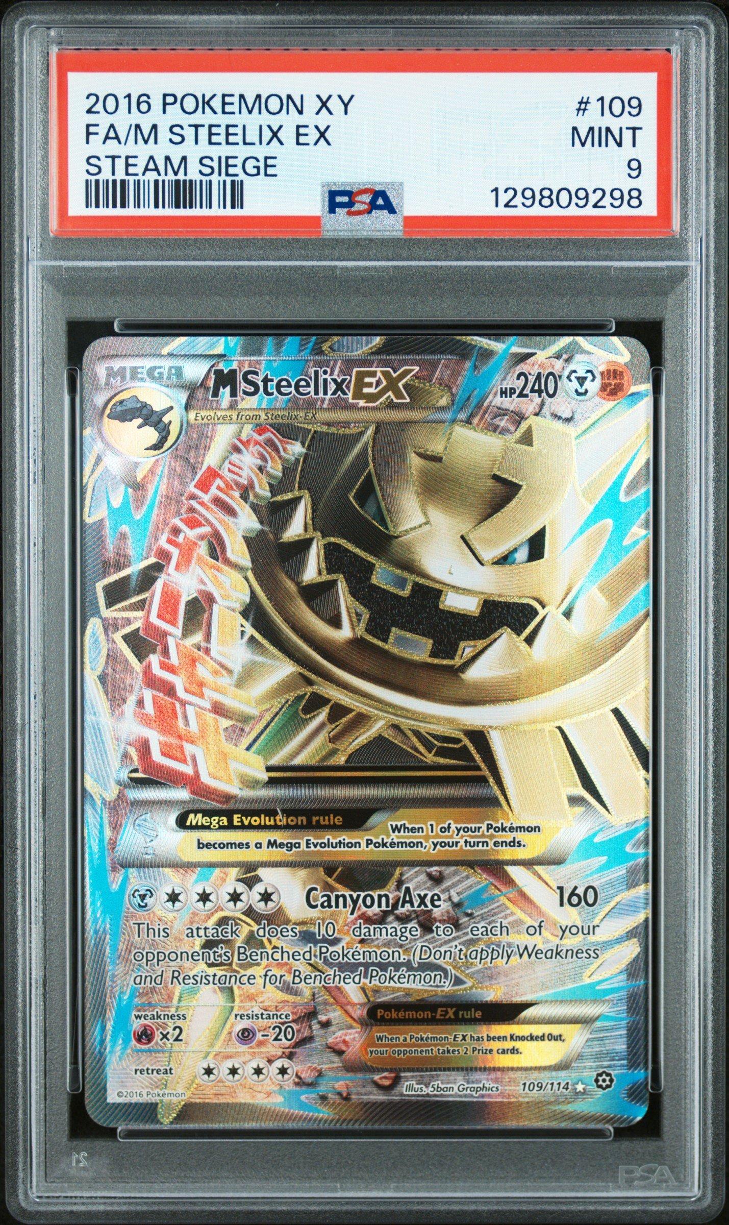 2016 Pokemon Xy Steam Siege 109 Full Art/m Steelix Ex PSA 9 Graded