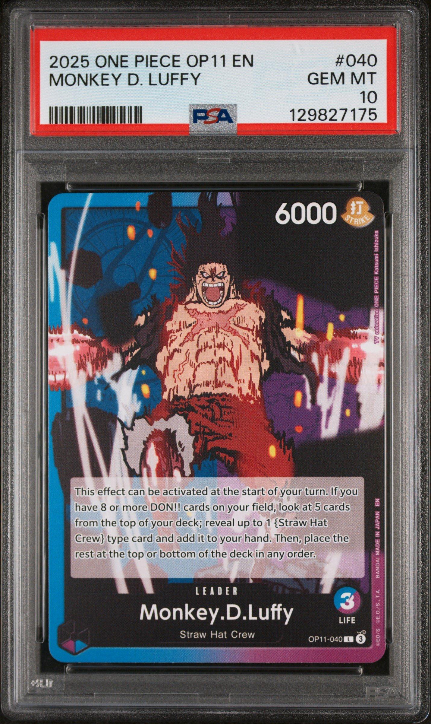 2025 One Piece Op11-a Fist Of Divine Speed 040 Monkey D. Luffy PSA