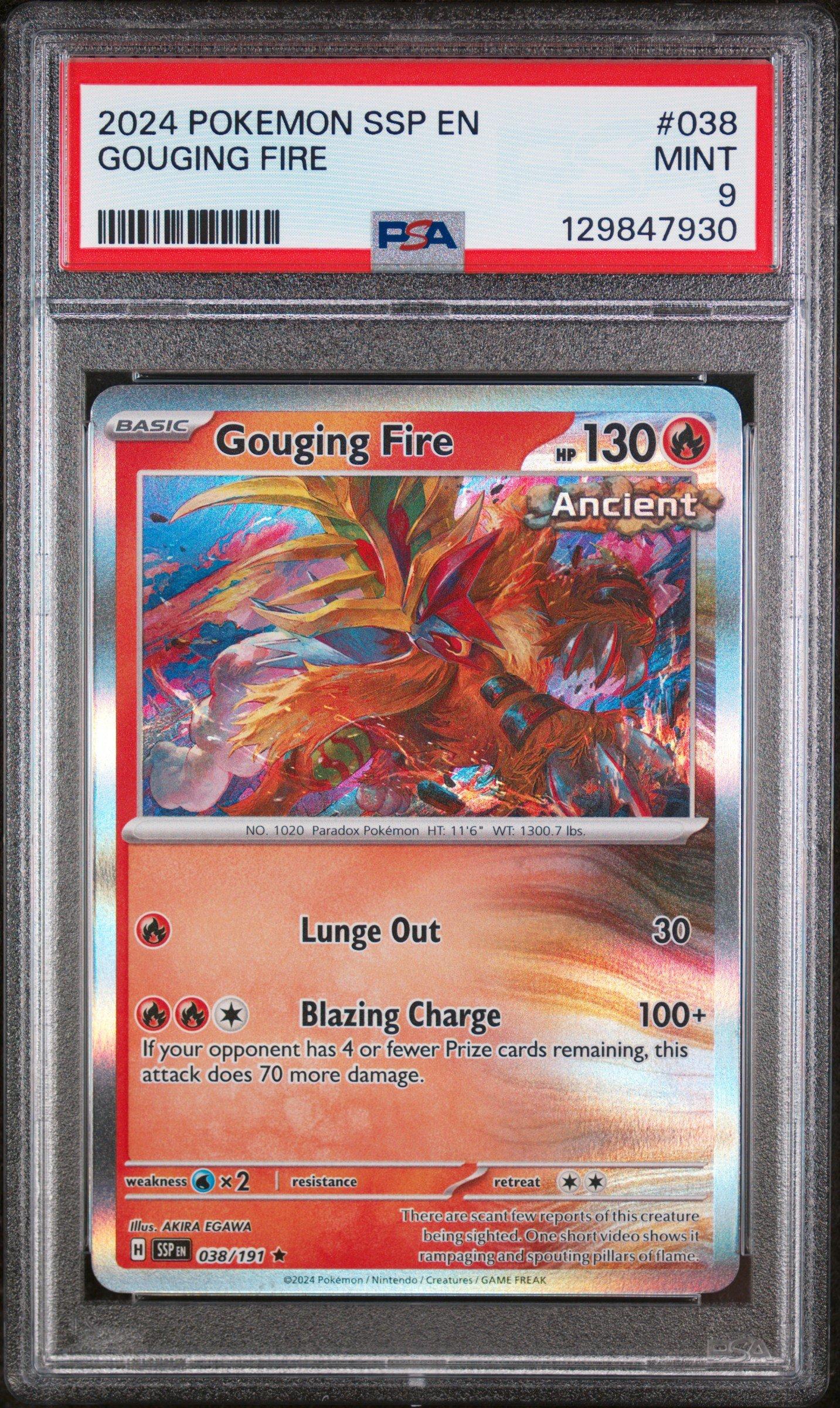 2024 Pokemon Ssp En-surging Sparks 038 Gouging Fire PSA 9 Graded Card |  GameStop