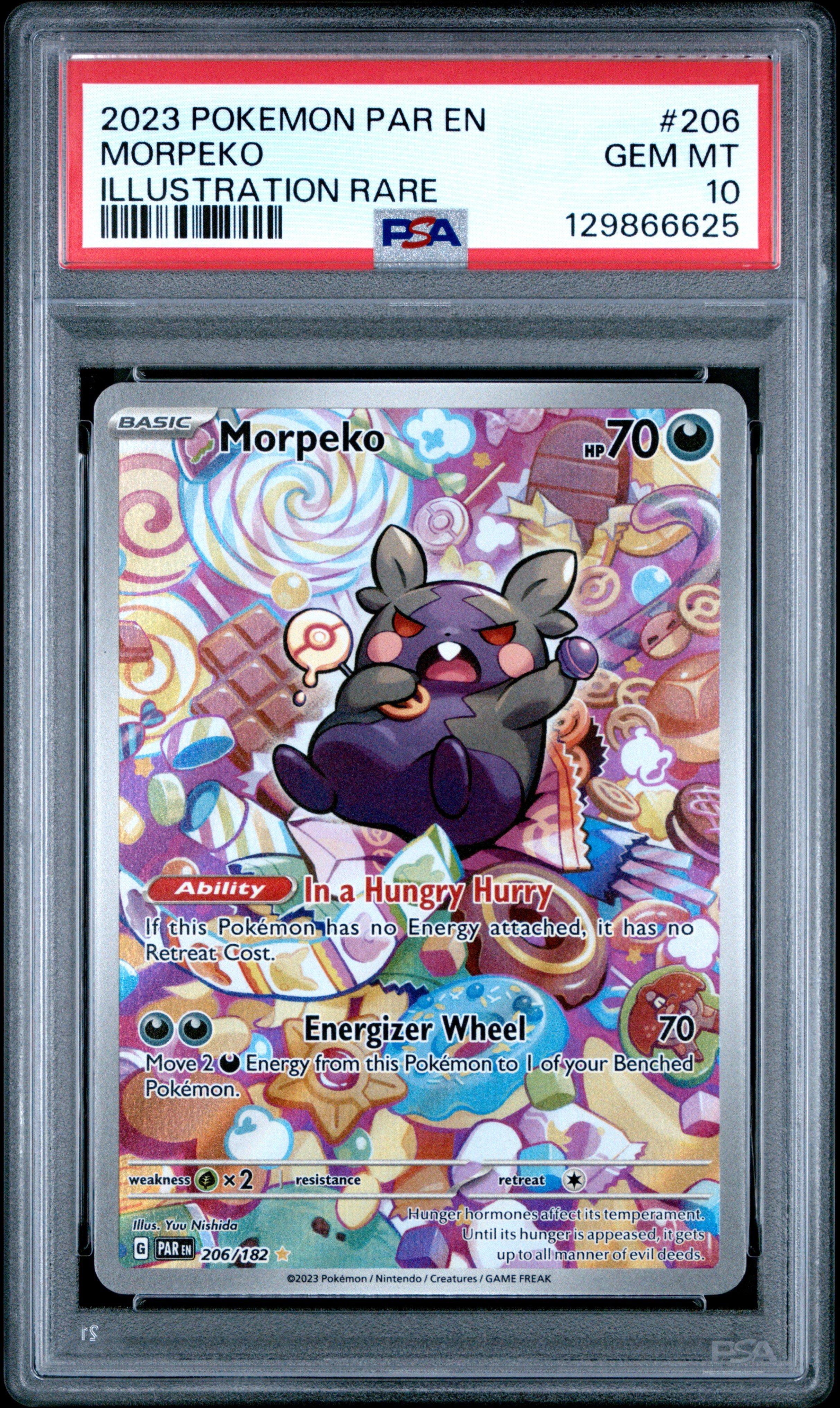 2023 Pokemon Par En-paradox Rift 206 Morpeko Illustration Rare PSA