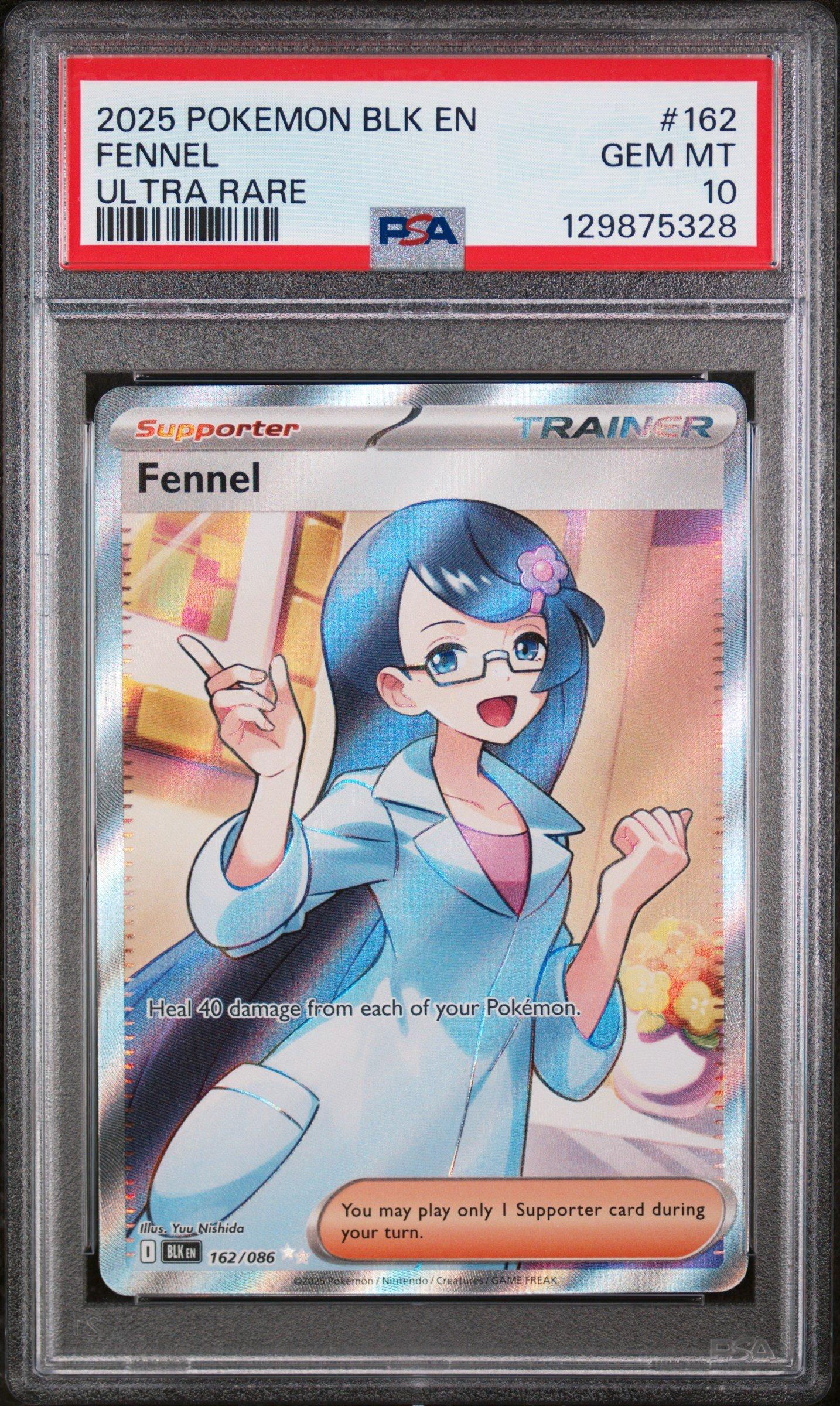 2025 Pokemon Blk En-black Bolt 162 Fennel Ultra Rare PSA 10 | GameStop