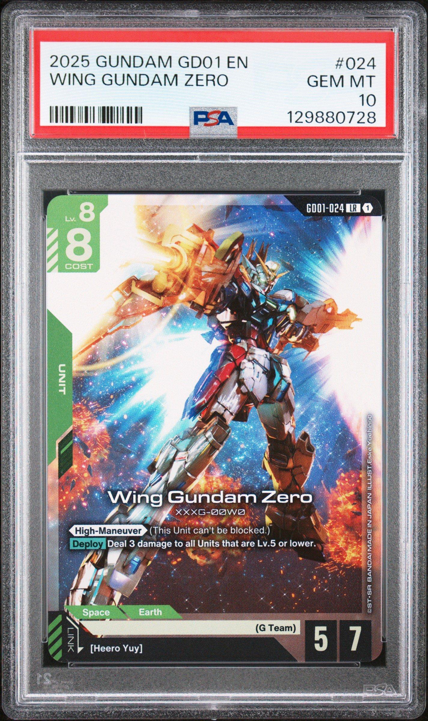 2025 Gundam Newtype Rising 024 Wing Gundam Zero PSA 10 Graded Card