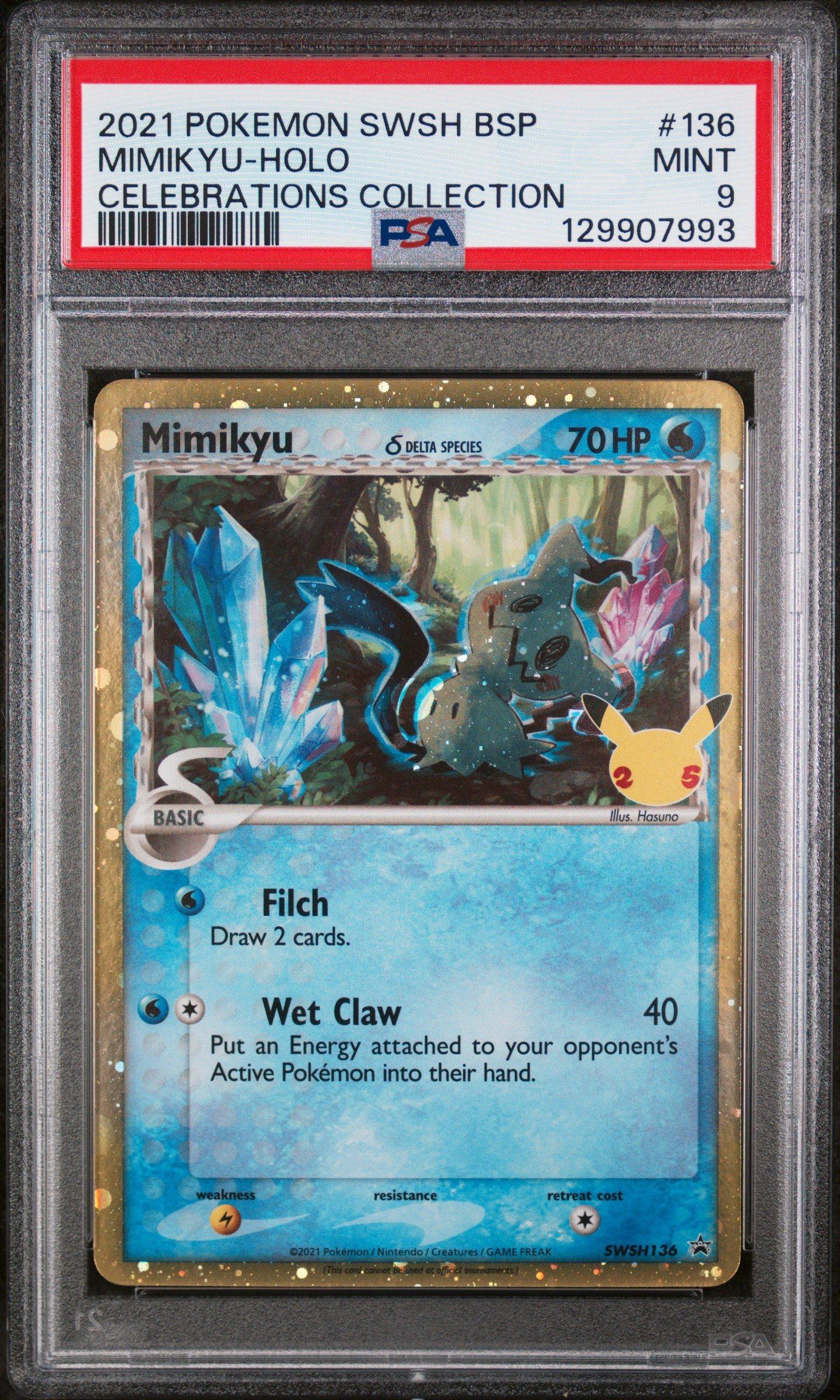 2021 Pokemon Swsh Black Star Promo 136 Mimikyu-holo Celebrations Collection PSA