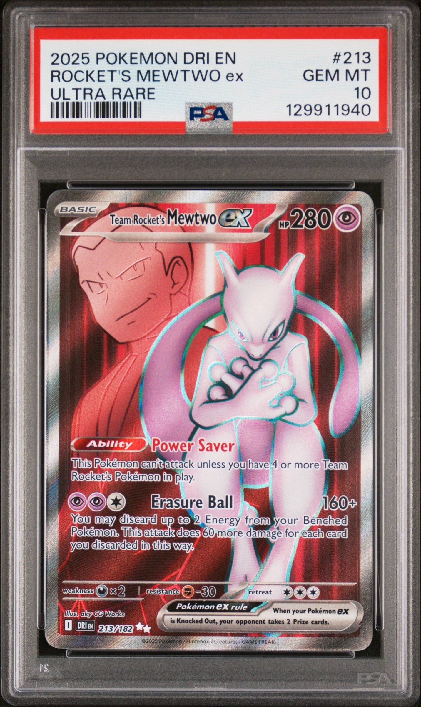 2025 Pokemon Dri En-destined Rivals 213 Team Rocket's Mewtwo Ex