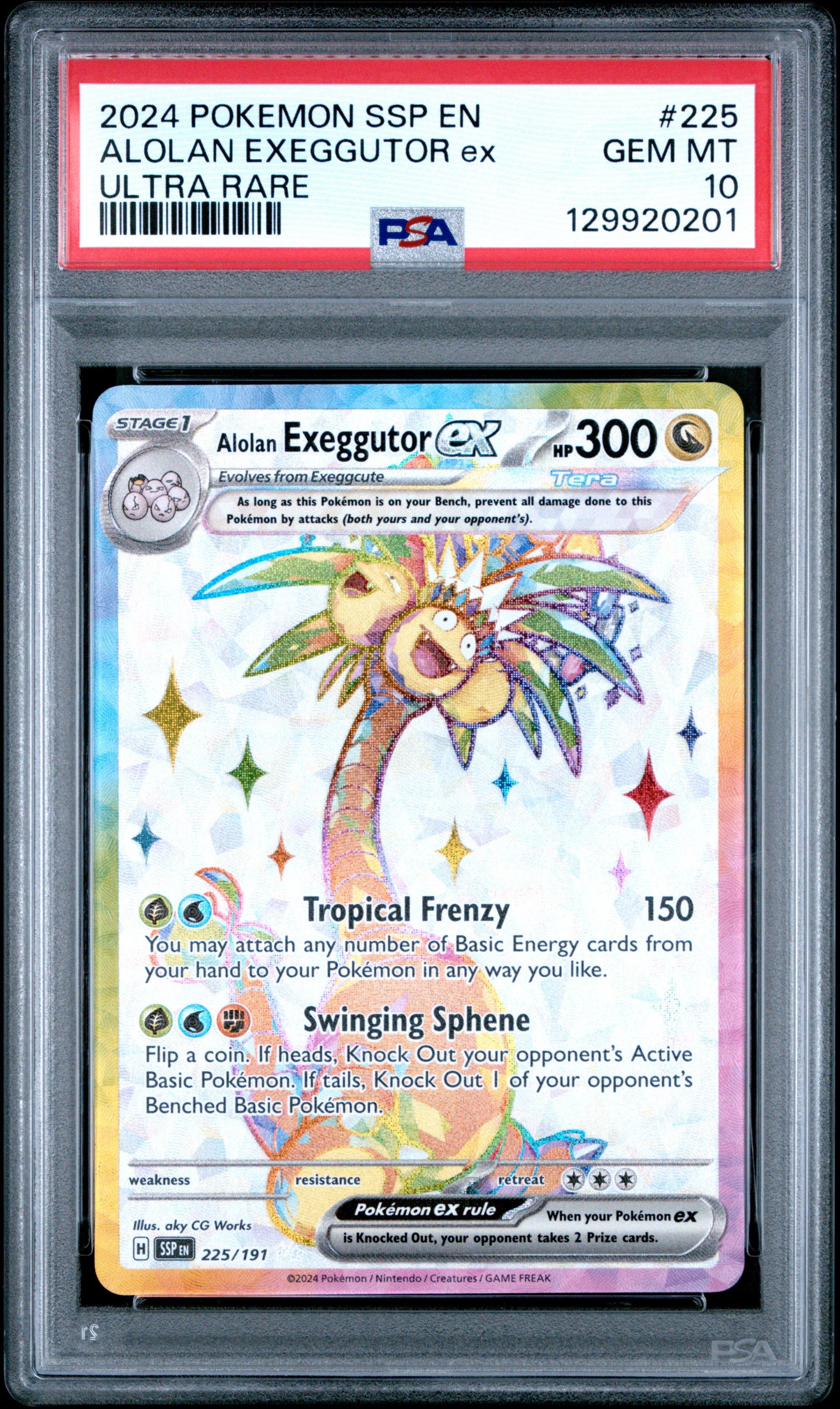 2024 Pokemon Ssp En-surging Sparks 225 Alolan Exeggutor Ex Ultra