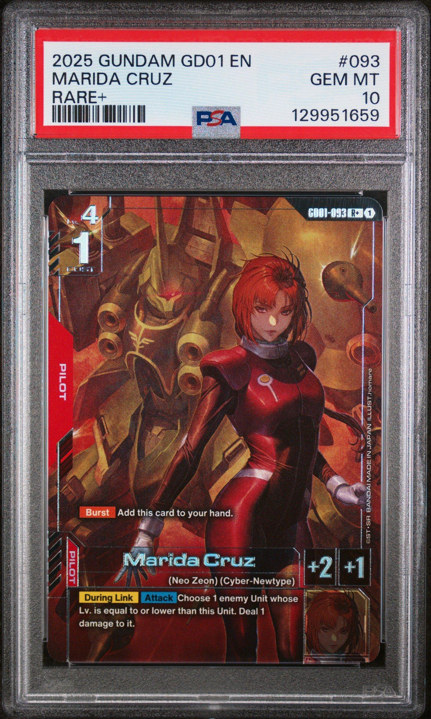2025 Gundam Newtype Rising 093 Marida Cruz Rare+ PSA 10 Graded