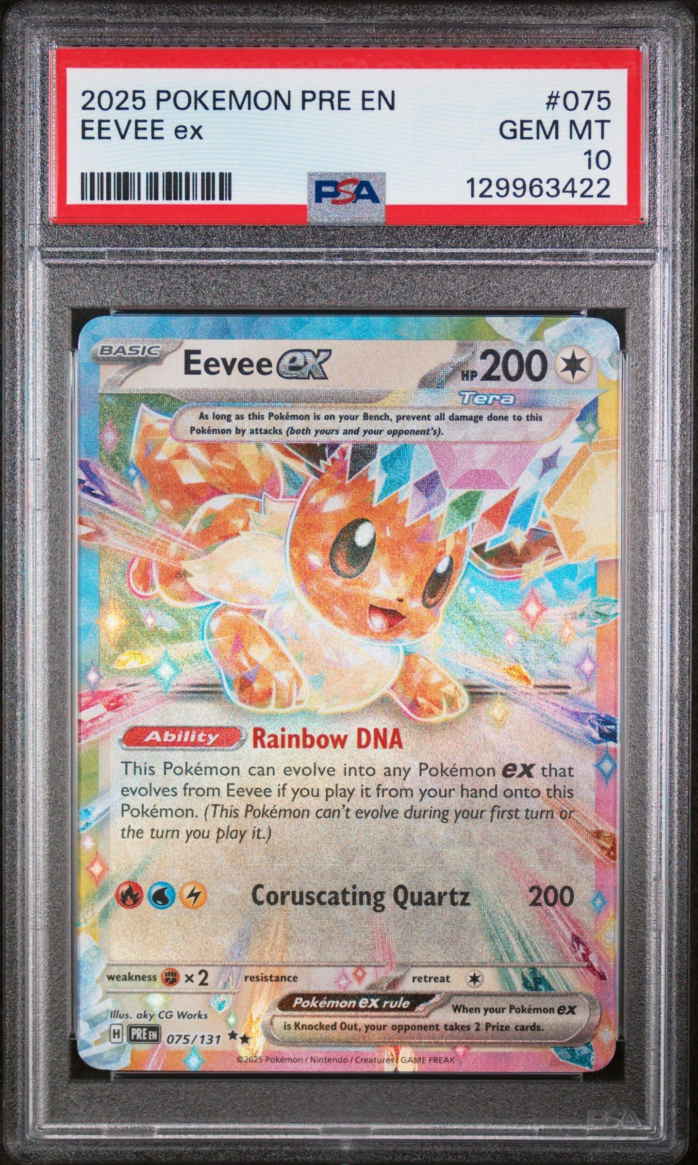 2025 Pokemon Pre En-prismatic Evolutions 075 Eevee Ex PSA 10