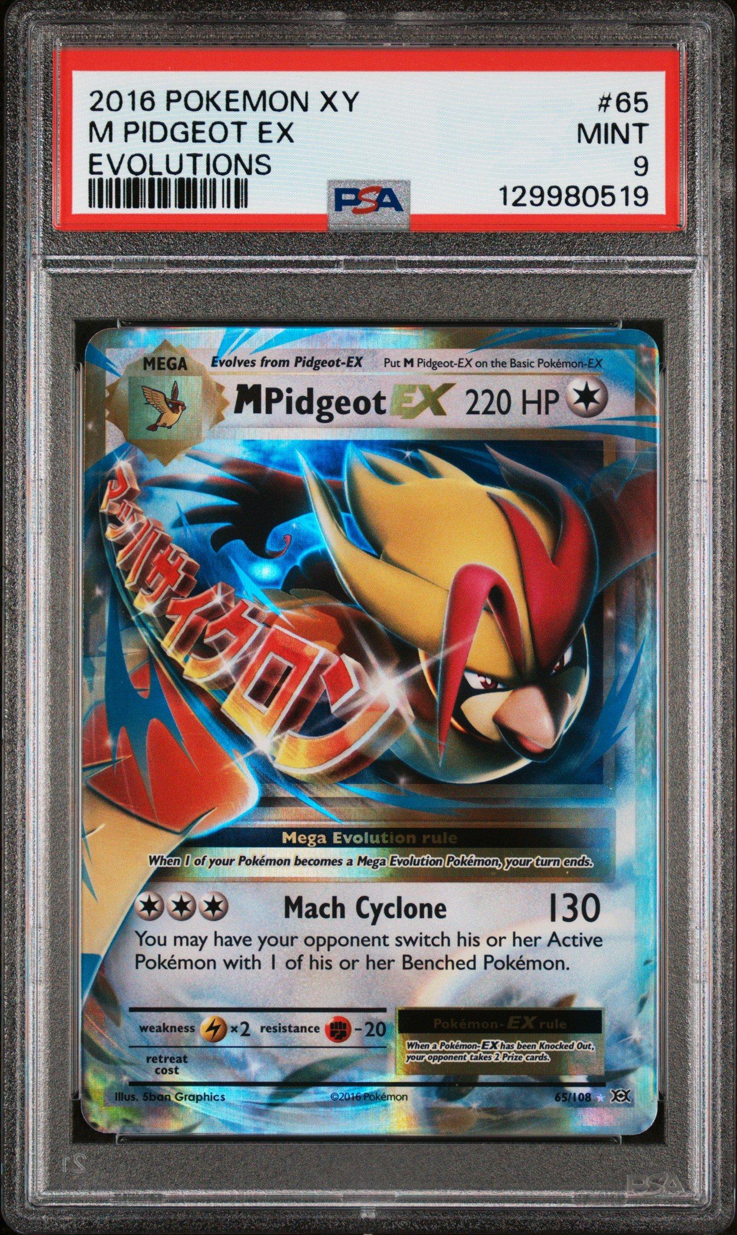2016 Pokemon Xy Evolutions 65 M Pidgeot Ex PSA 9
