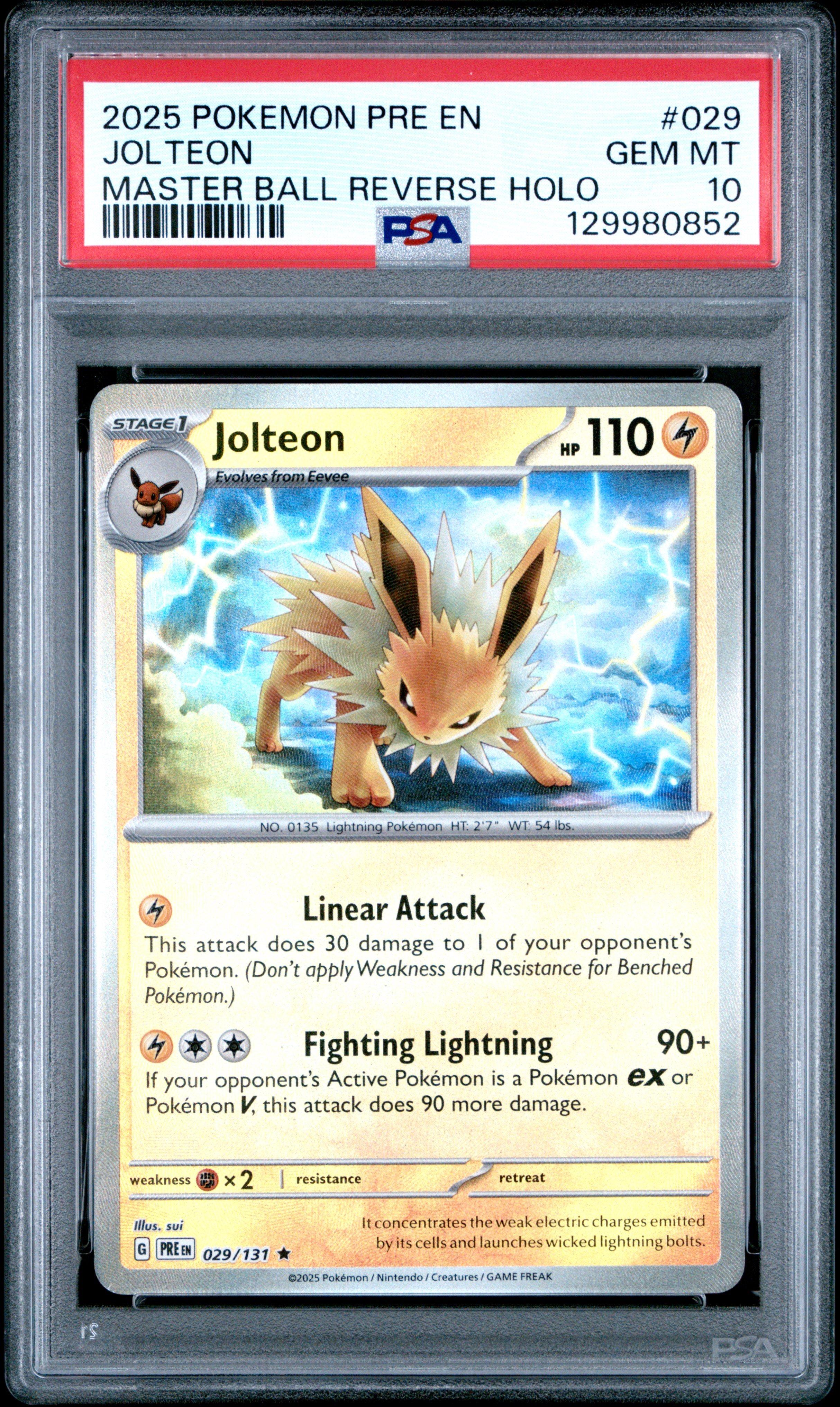 2025 Pokemon Pre En-prismatic Evolutions 029 Jolteon Master Ball
