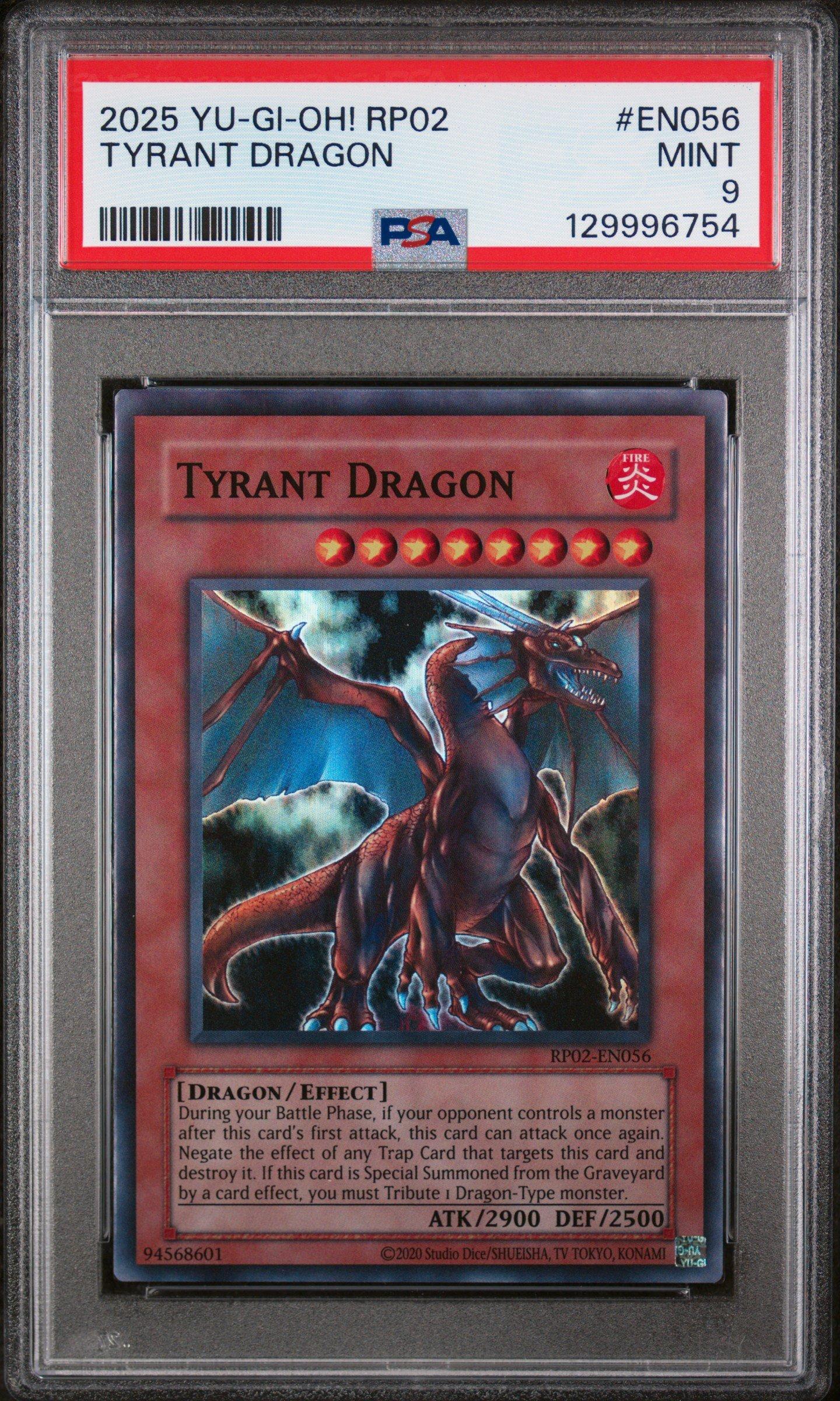 2025 Yu-gi-oh! Rp02-retro Pack 2 En056 Tyrant Dragon PSA 9 Graded