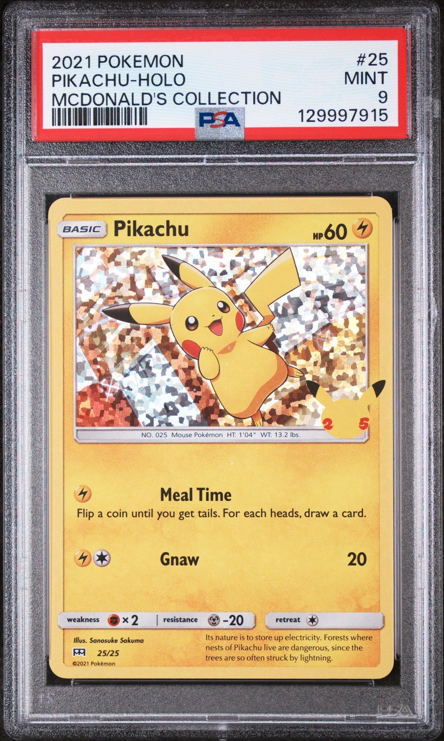 2021 Pokemon Mcdonald's Collection 25 Pikachu-holo PSA 9