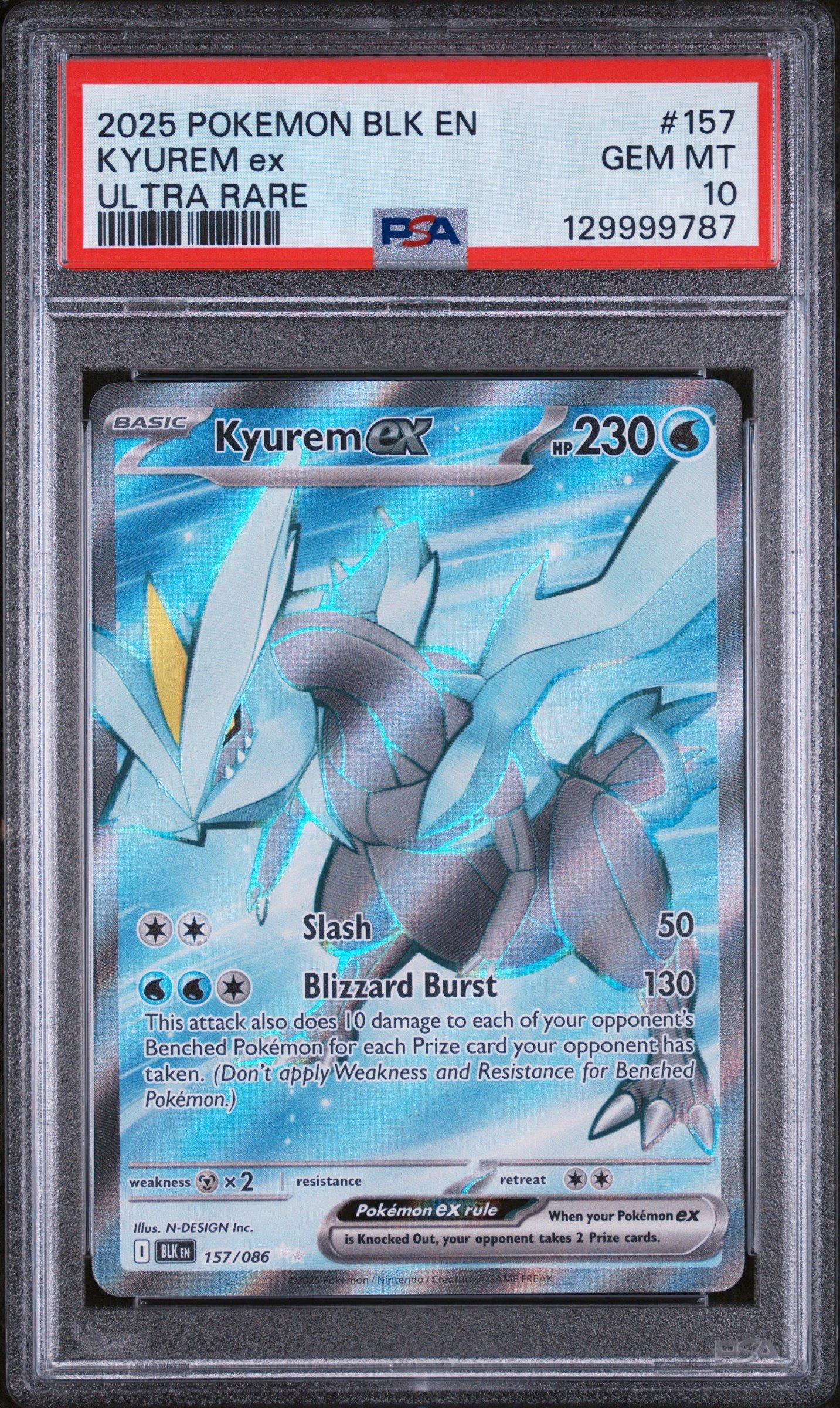 2025 Pokemon Blk En-black Bolt 157 Kyurem Ex Ultra Rare PSA 10