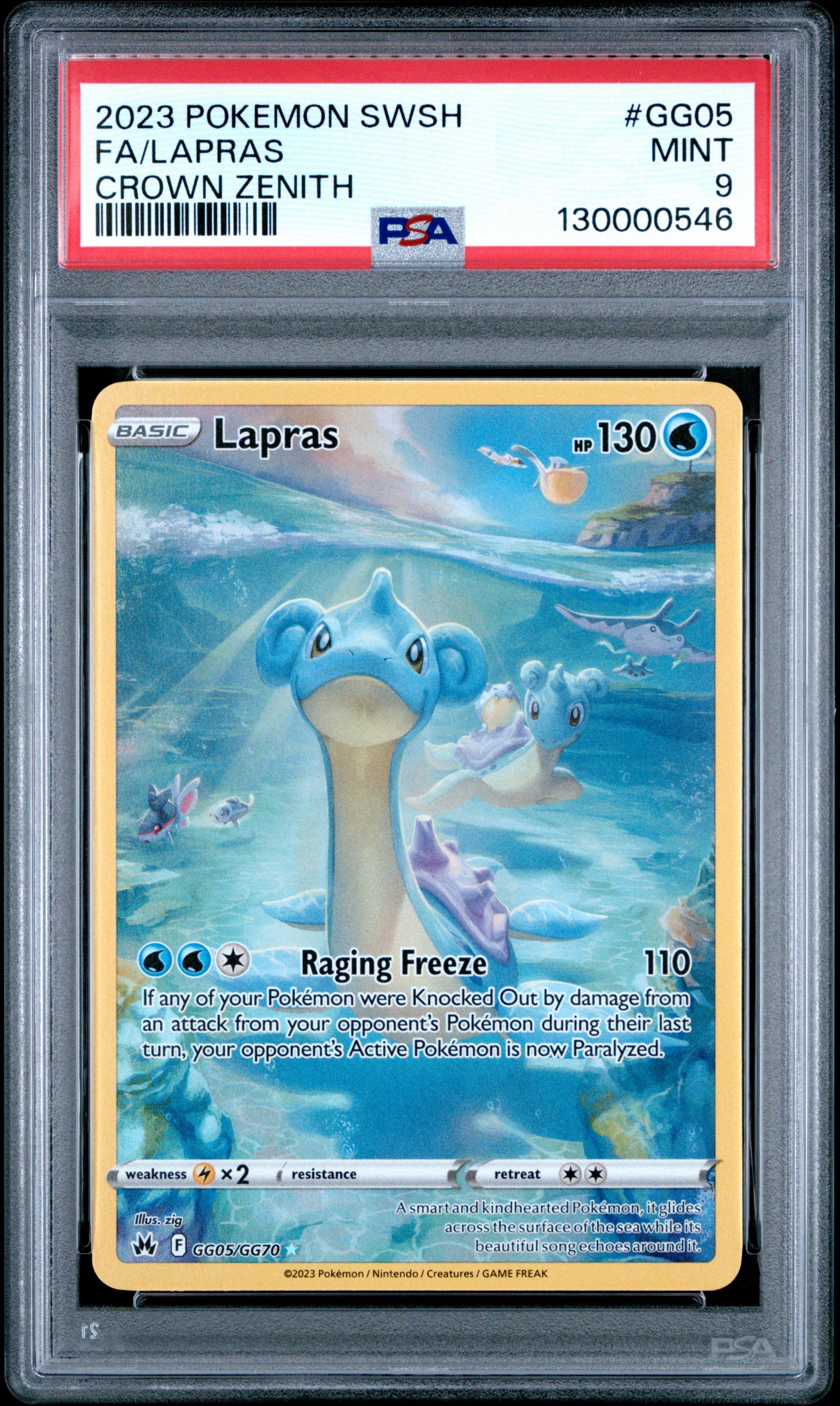 2023 Pokemon Sword And Shield Crown Zenith Gg05 Full Art/lapras